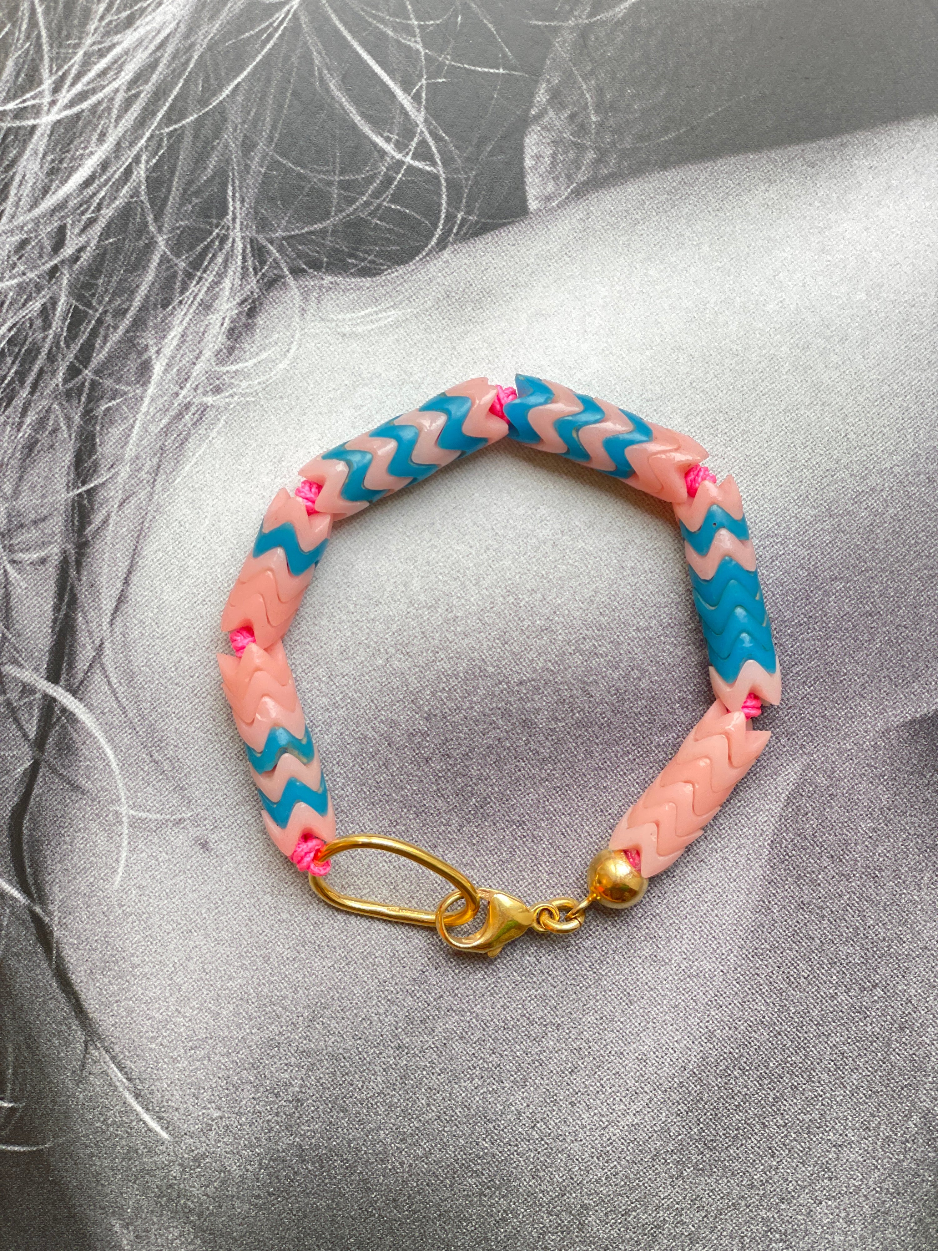 Armband recycelte Perlen aus Glas Chaingang