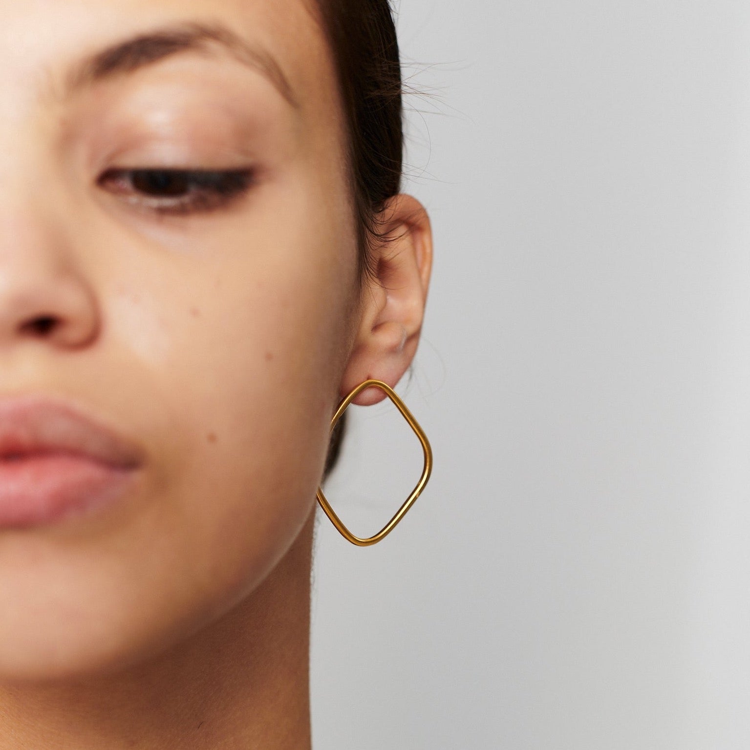 Ohrringe Gold Trapez Stecker Chaingang