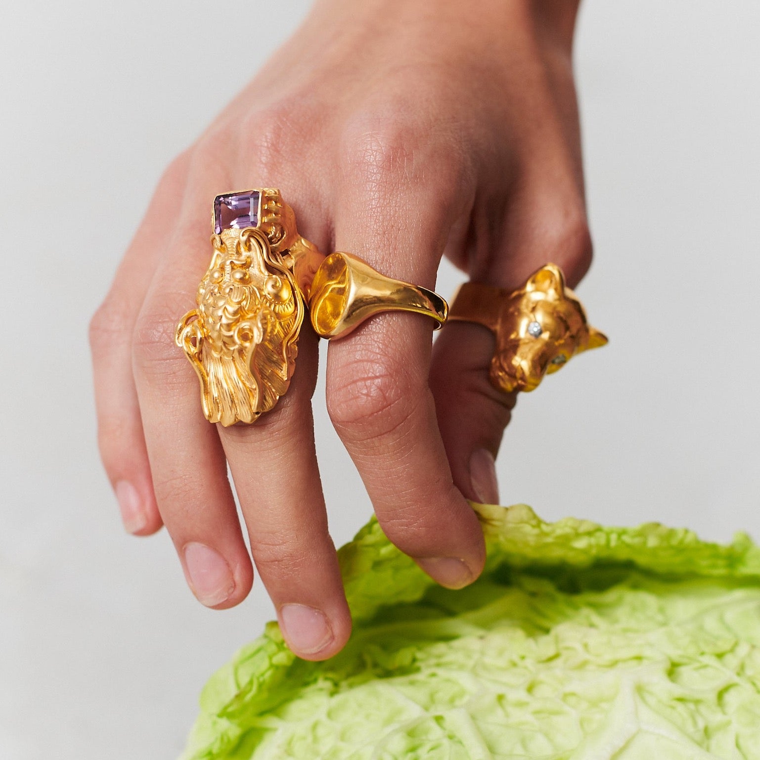 Ring Gold Drache Massiv Chunky Bold Statement groß Chaingang