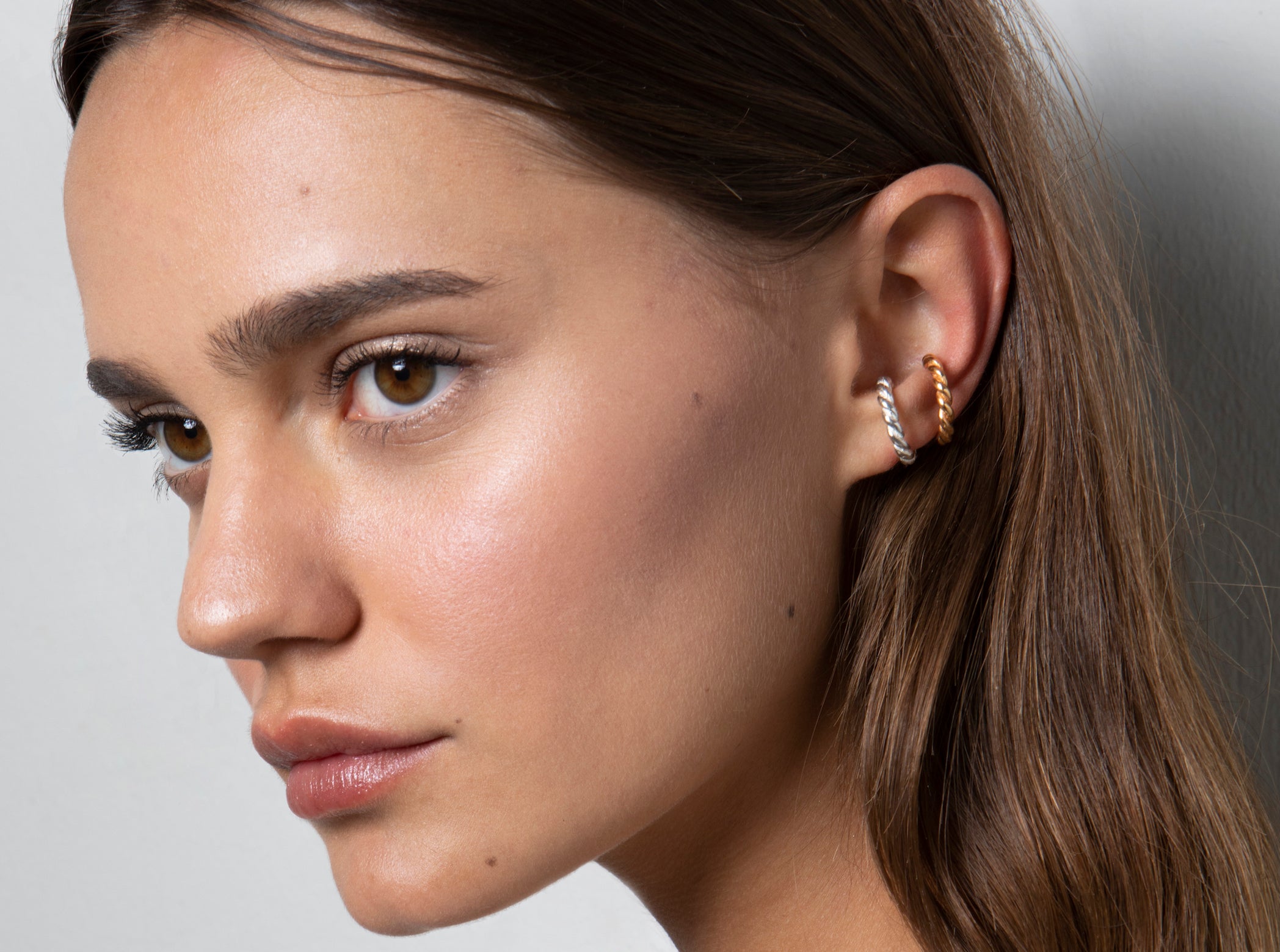 Earcuff Gold Silber Twist Klein Ring Chaingang