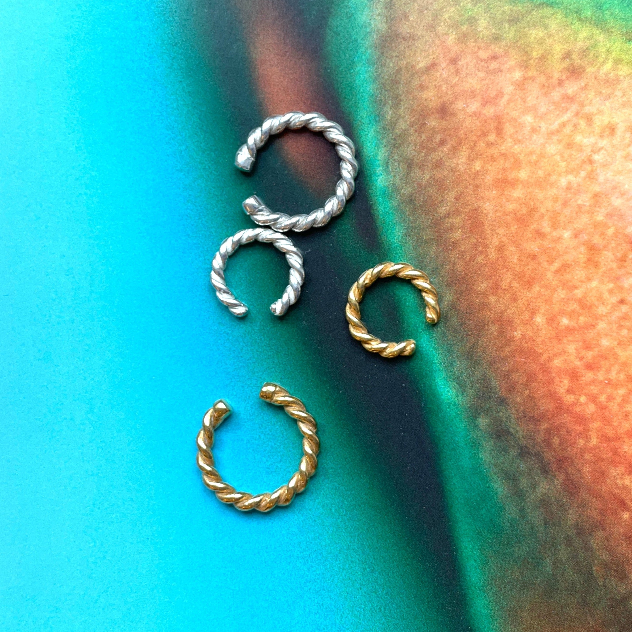 chaingang earcuff twisted gold silber