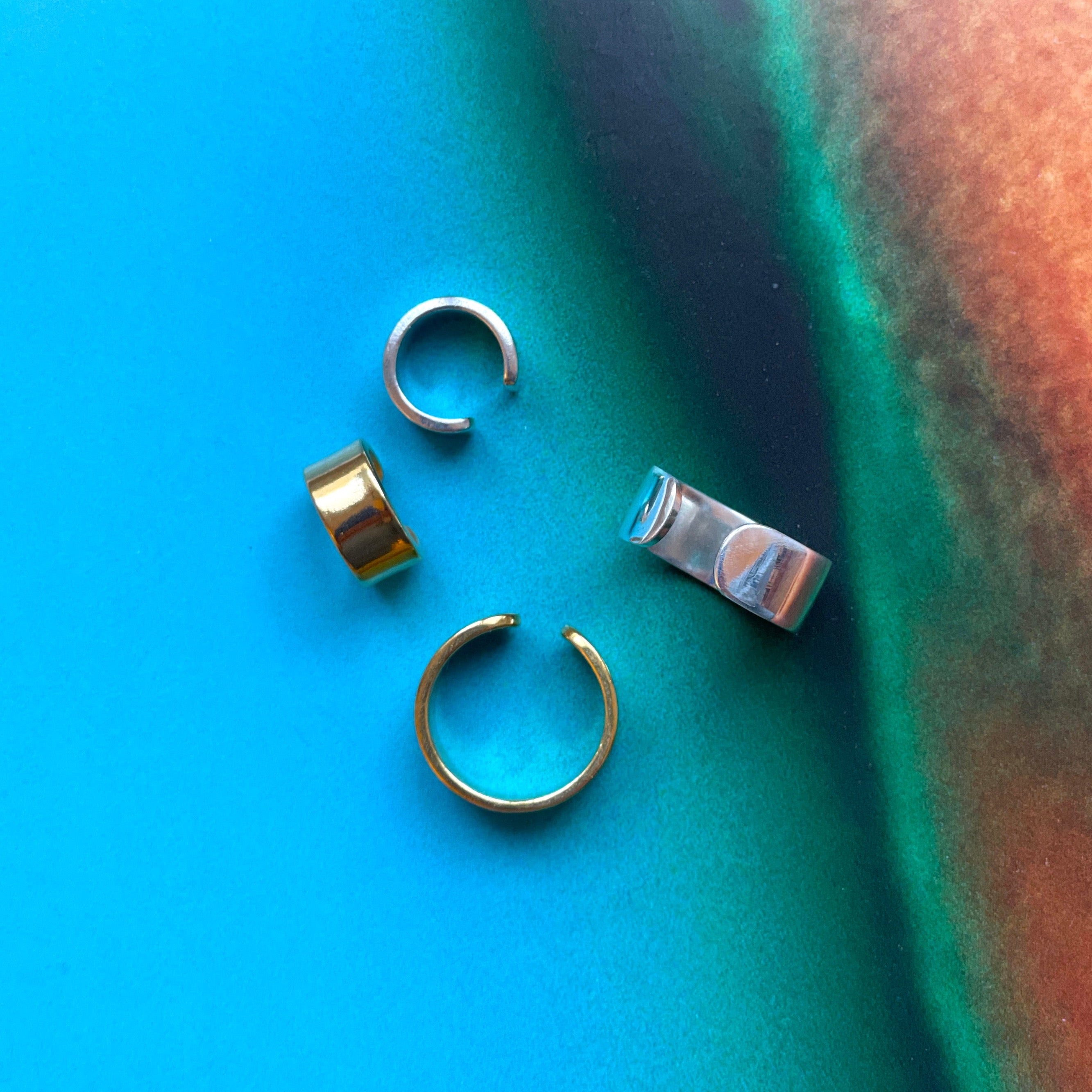 Earcuff Simpel Gold Silber Chaingang