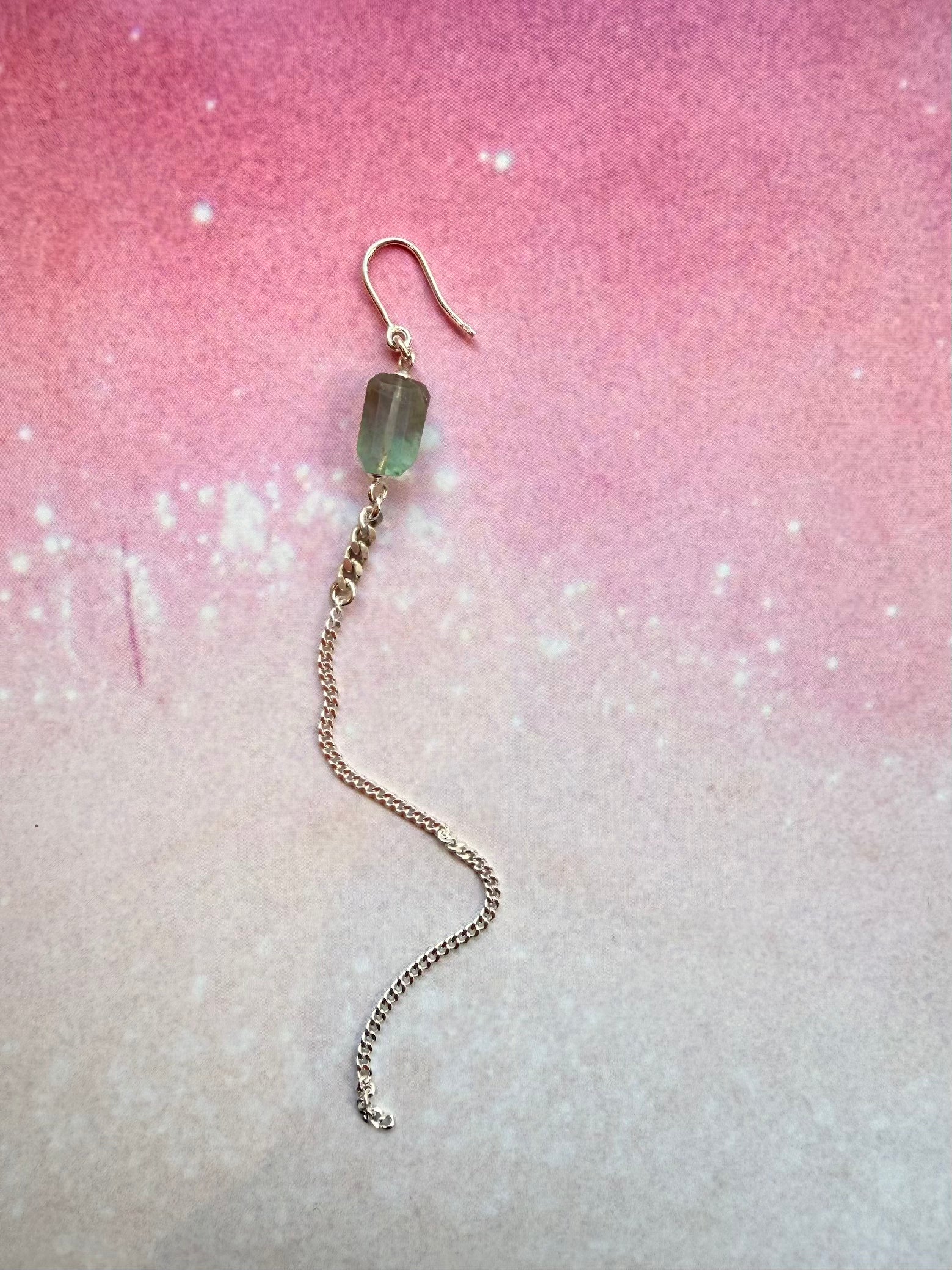 Ohrring aus Sterling Silber und Fluoid, sehr cool, aus dem Atelier in München
