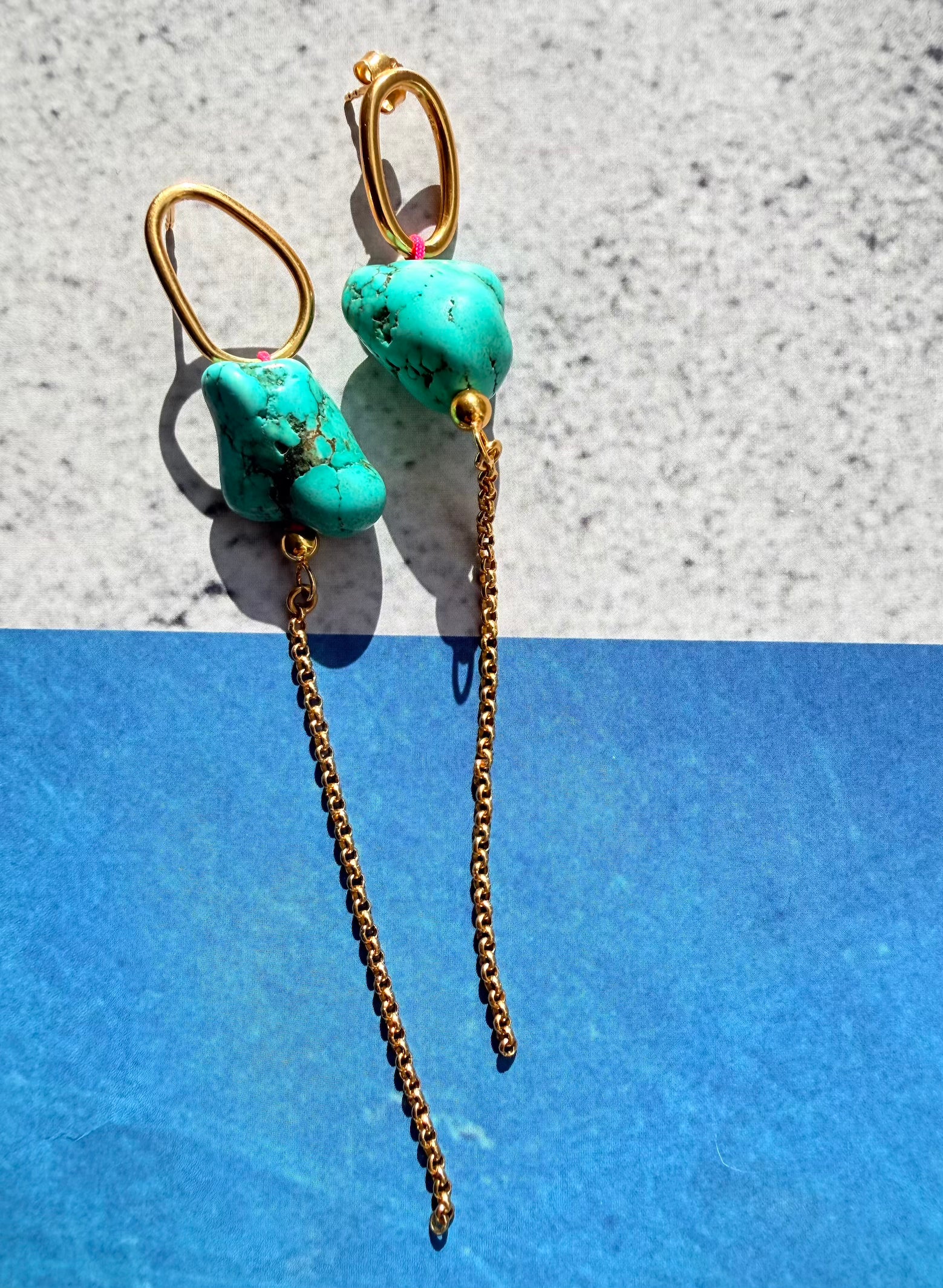 Statement Ohrringe Marseille mit Türkisen, handgefertigt in München