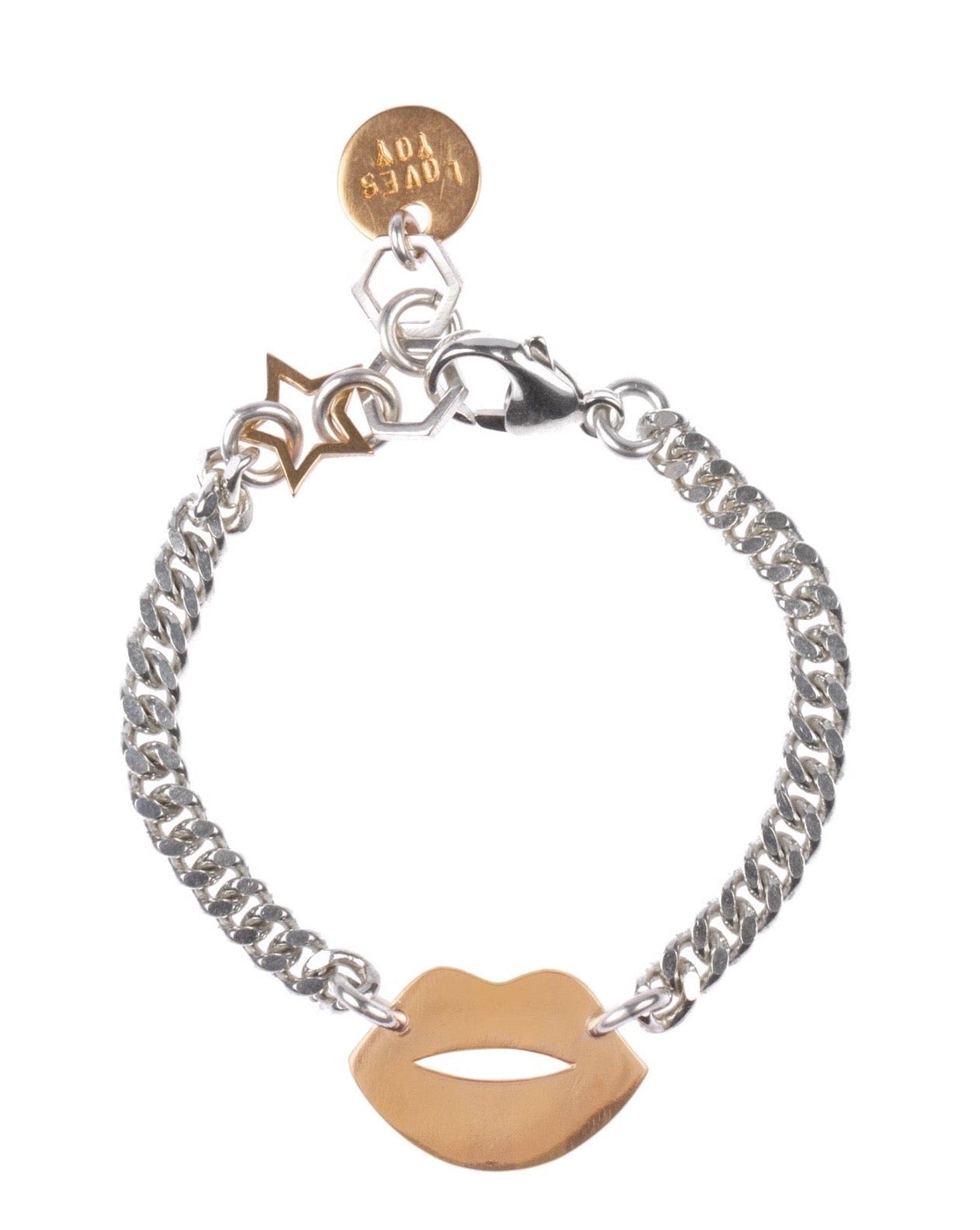 bicolor Silber Armband Big Kiss - Chaingang Julia Neumann®