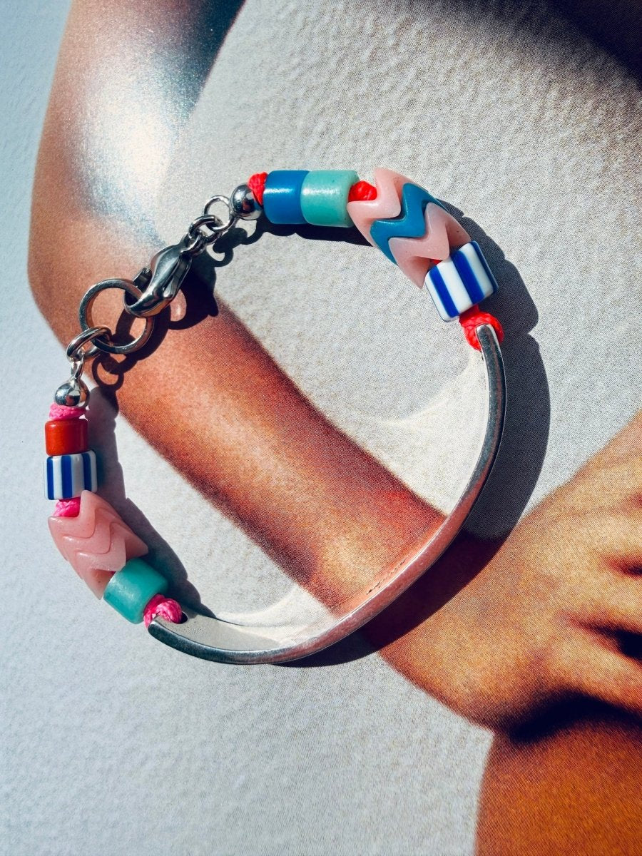 Armband Frieda | Sterling Silber und bunte Perlen aus Afrika