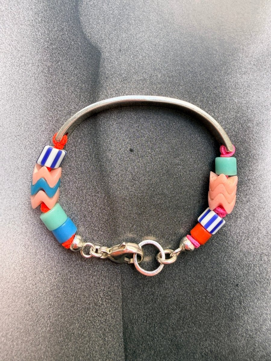Armband Frieda | Sterling Silber und bunte Perlen aus Afrika - von Chaingang Julia Neumann® aus dem Atelier in München