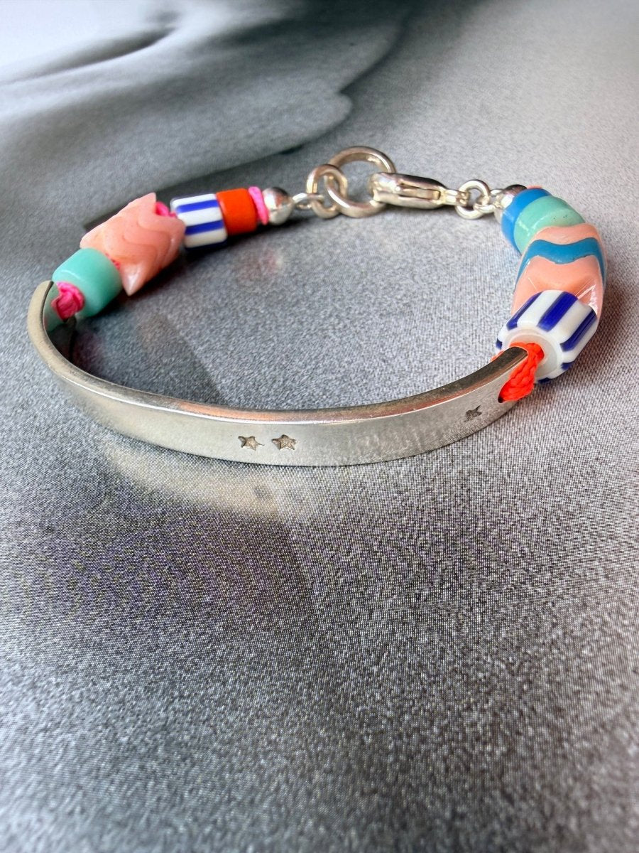 Armband Frieda | Sterling Silber und bunte Perlen aus Afrika - Chaingang Julia Neumann®
