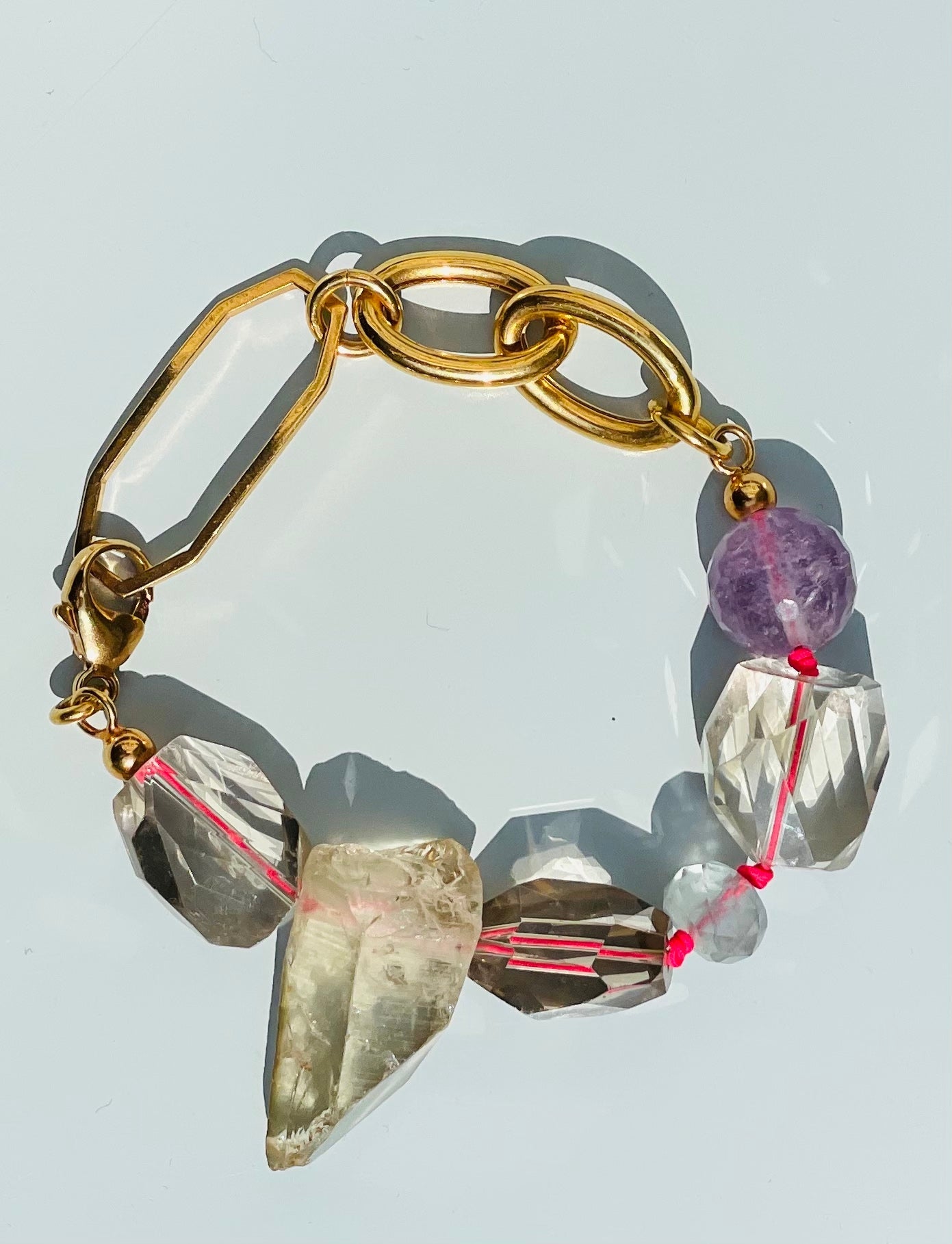 Armand Gold Edelsteine Lila Chunky Chaingang