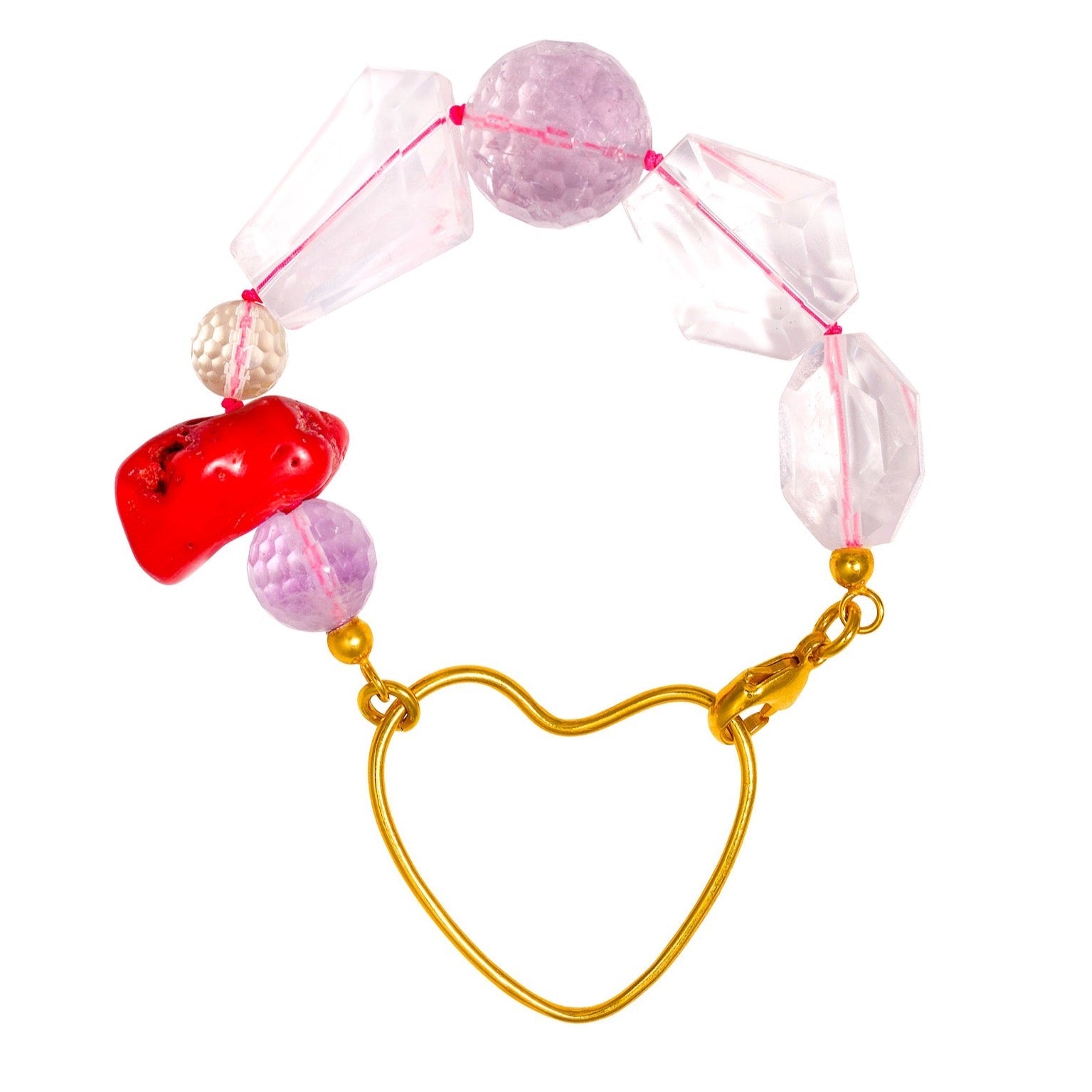 chaingang Armband Herz Edelsteine 