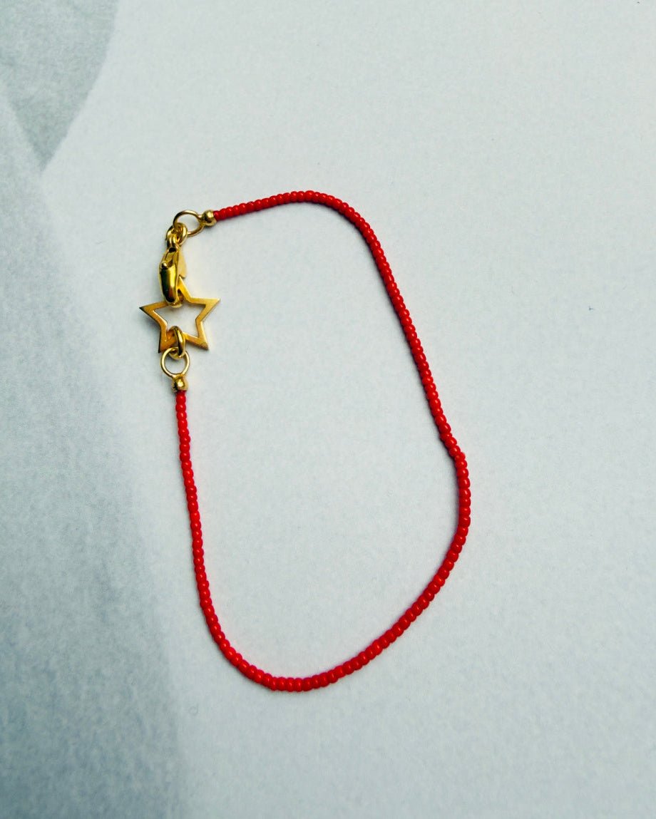 armband luck red kleine perlen rot chaingang