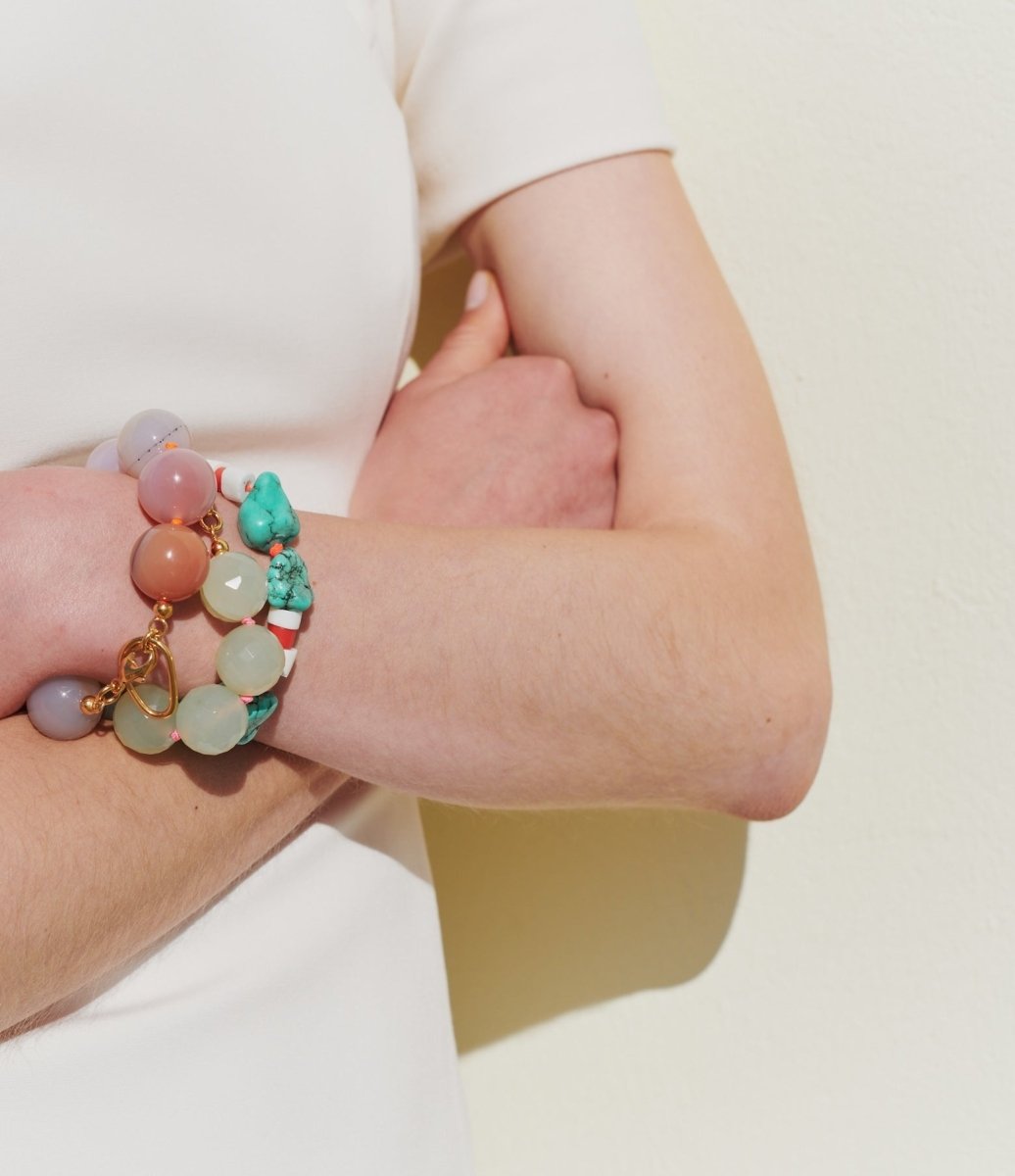 Steinarmbänder von Chaingang aus München, Achat, Jade und Türkis