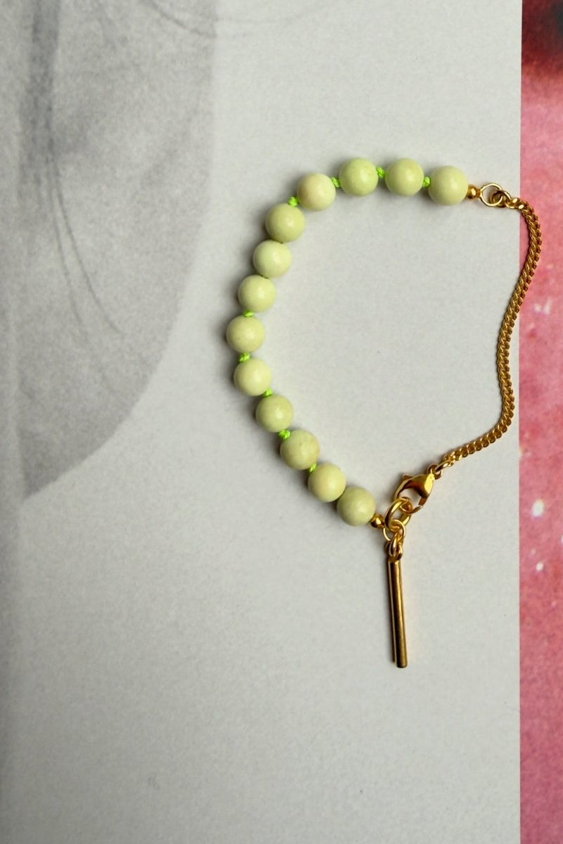 armband pistazien magnesit gold chaingang