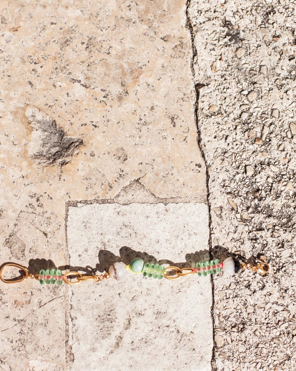 Armband Grün Gold Statement Edelsteine Chaingang