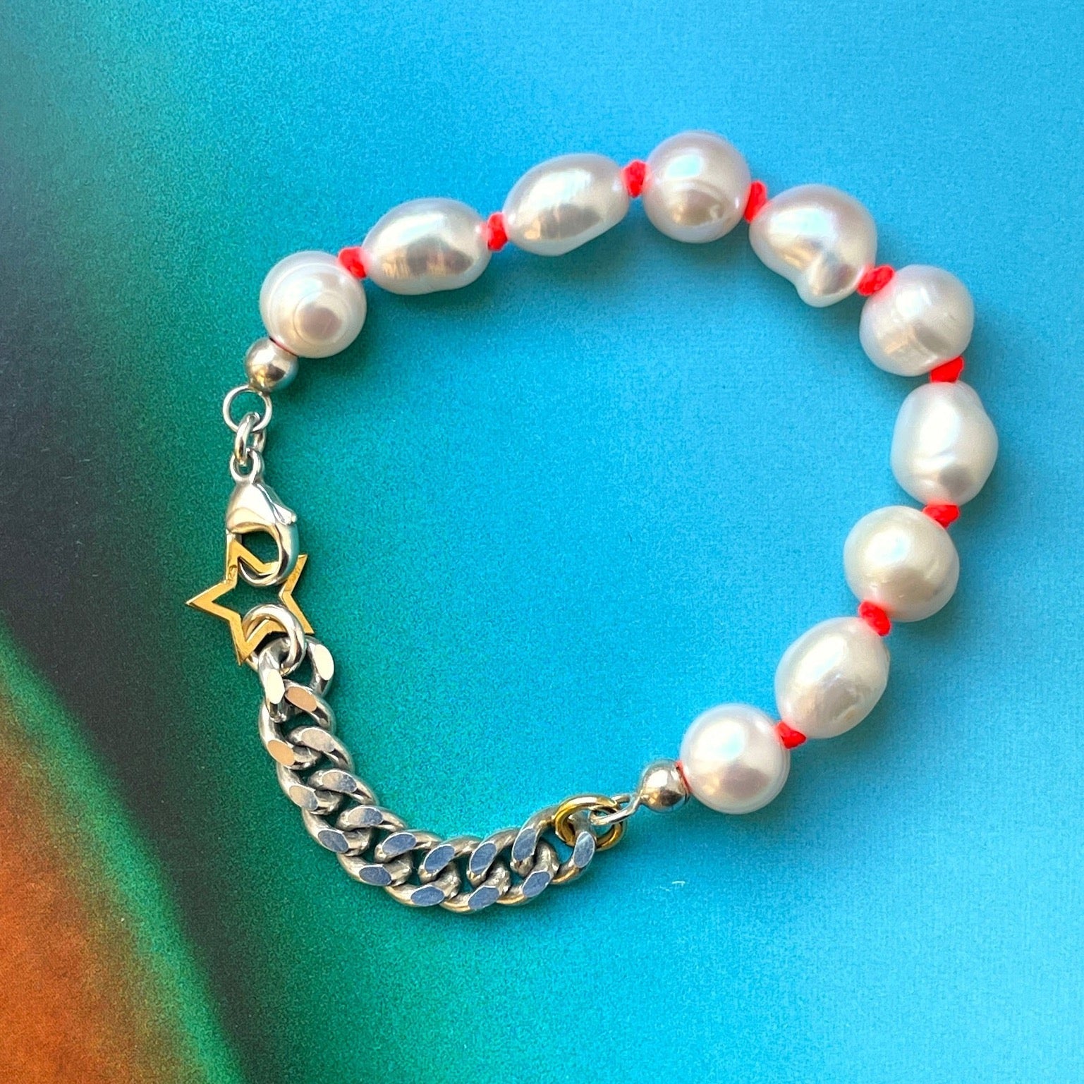 chaingang sosummer pink Perlen Sterling-Silber