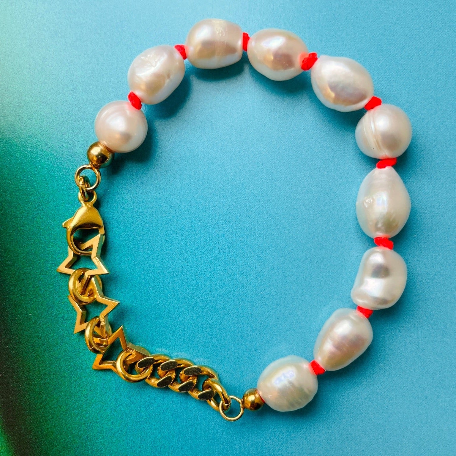 chaingang armband gold perlen Panzerkette