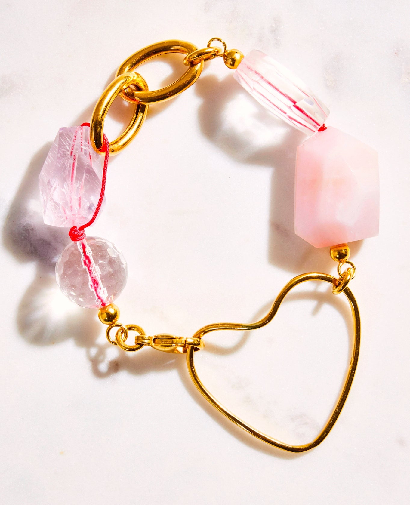 Armband Sugar Gold Edelsteine Statement Rosa Chaingang