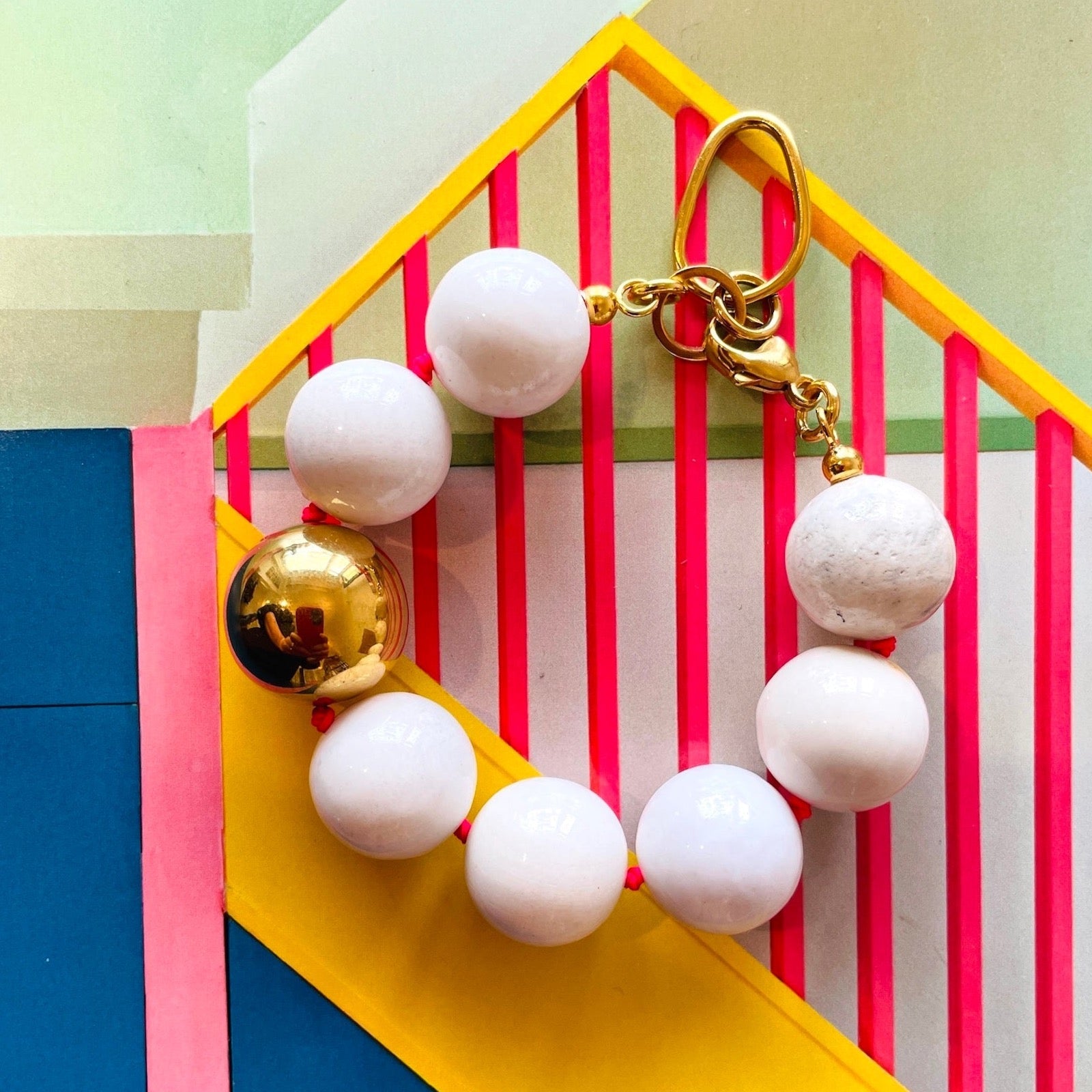 Armband Satement Gold Weiß Chaingang