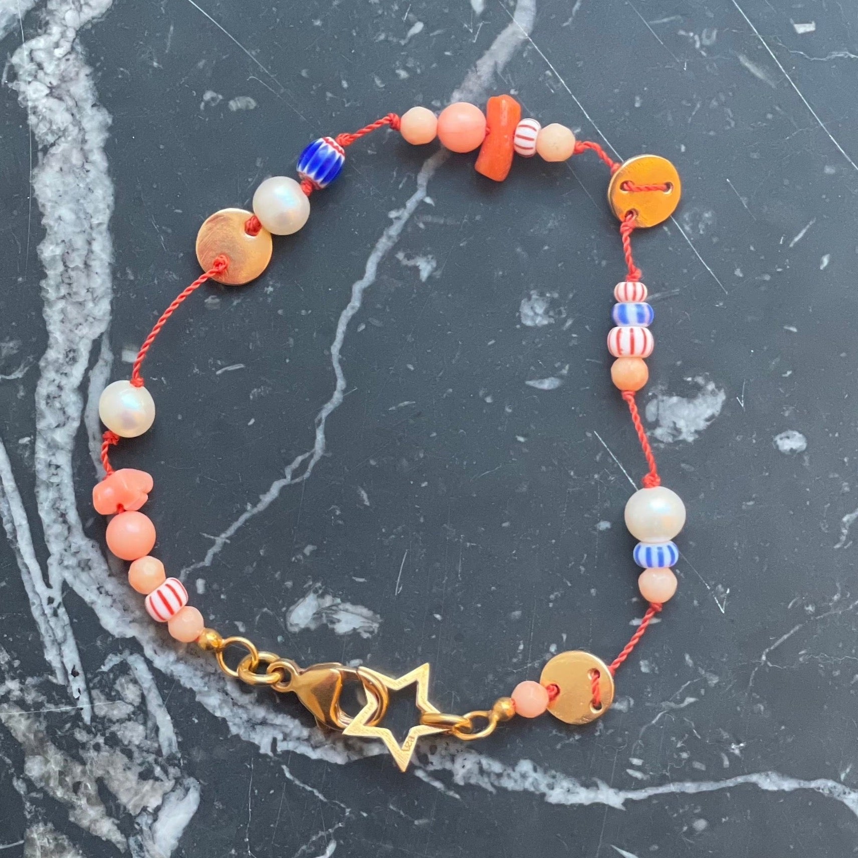 chaingang zartes korallen armband