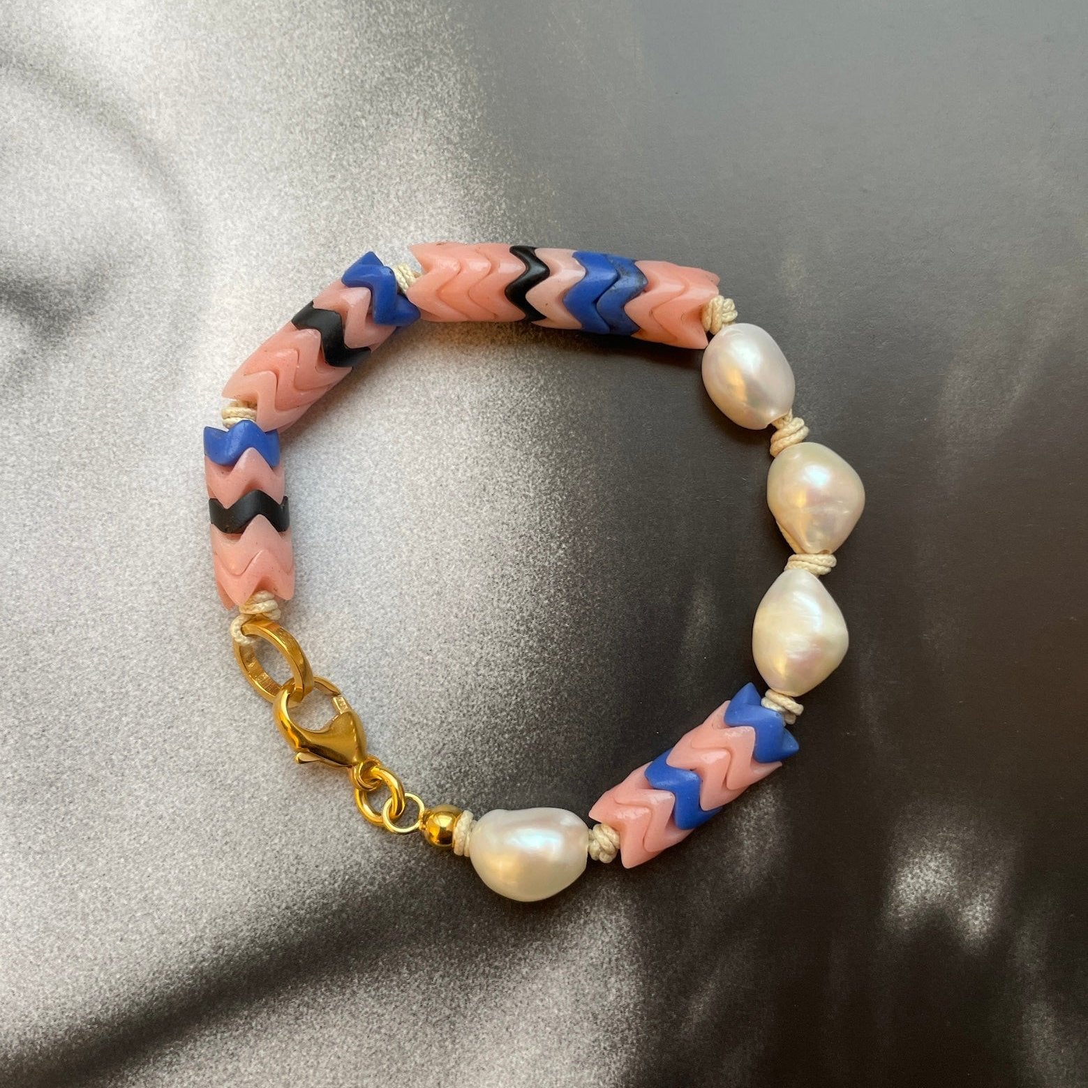 chaingang Armband rosa blue