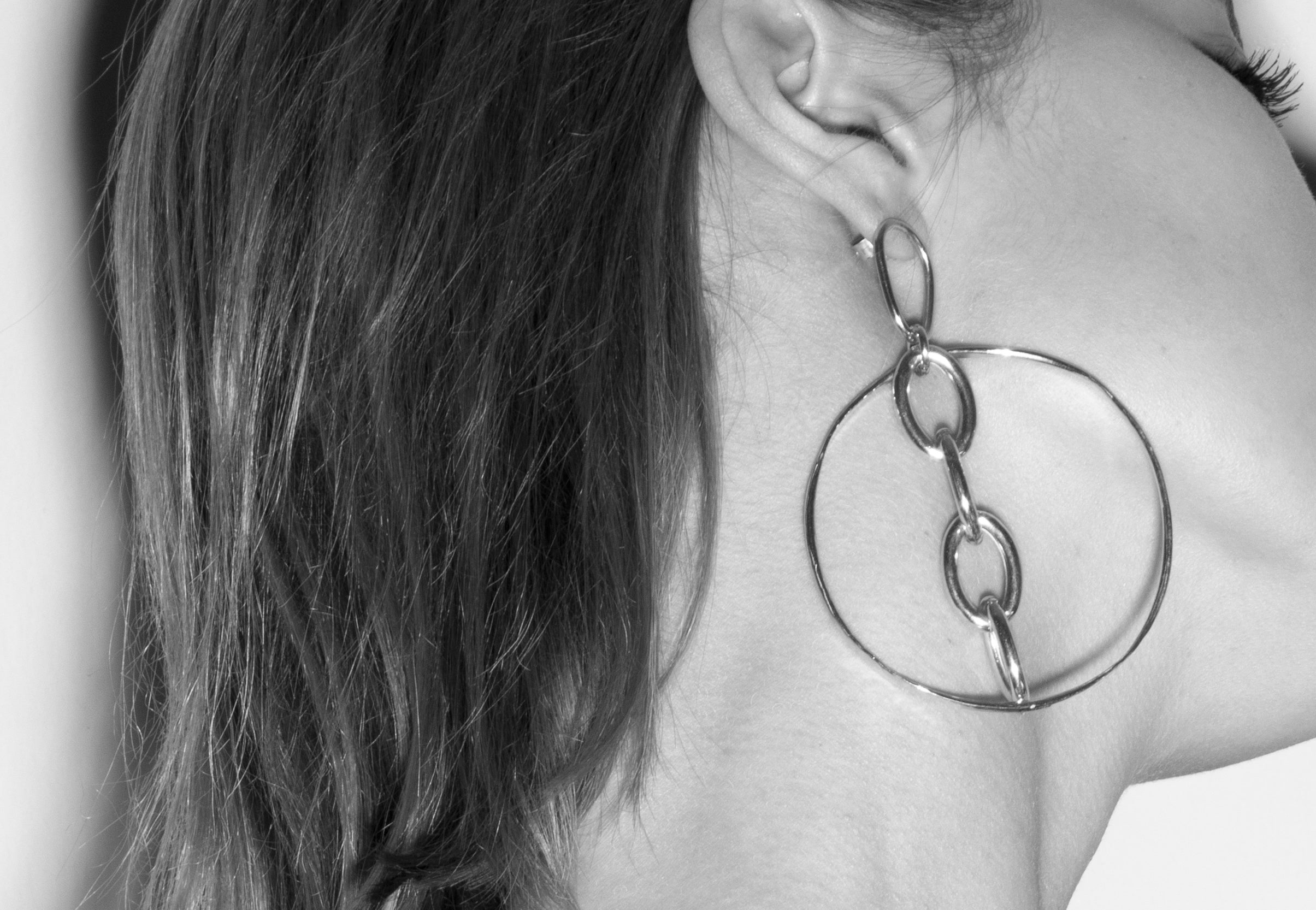 Ohrringe Silber Ring Kette Chunky Chaingang