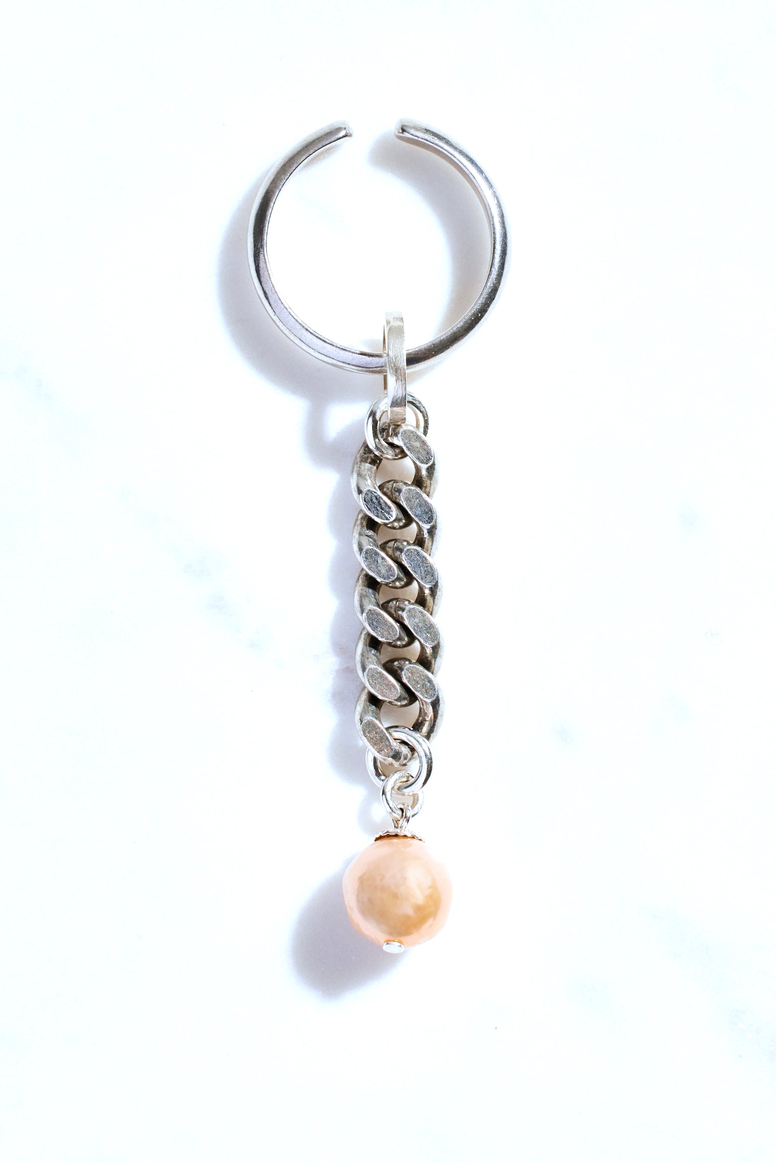 Earcuff Silber Panzerkette Perlen Chaingang