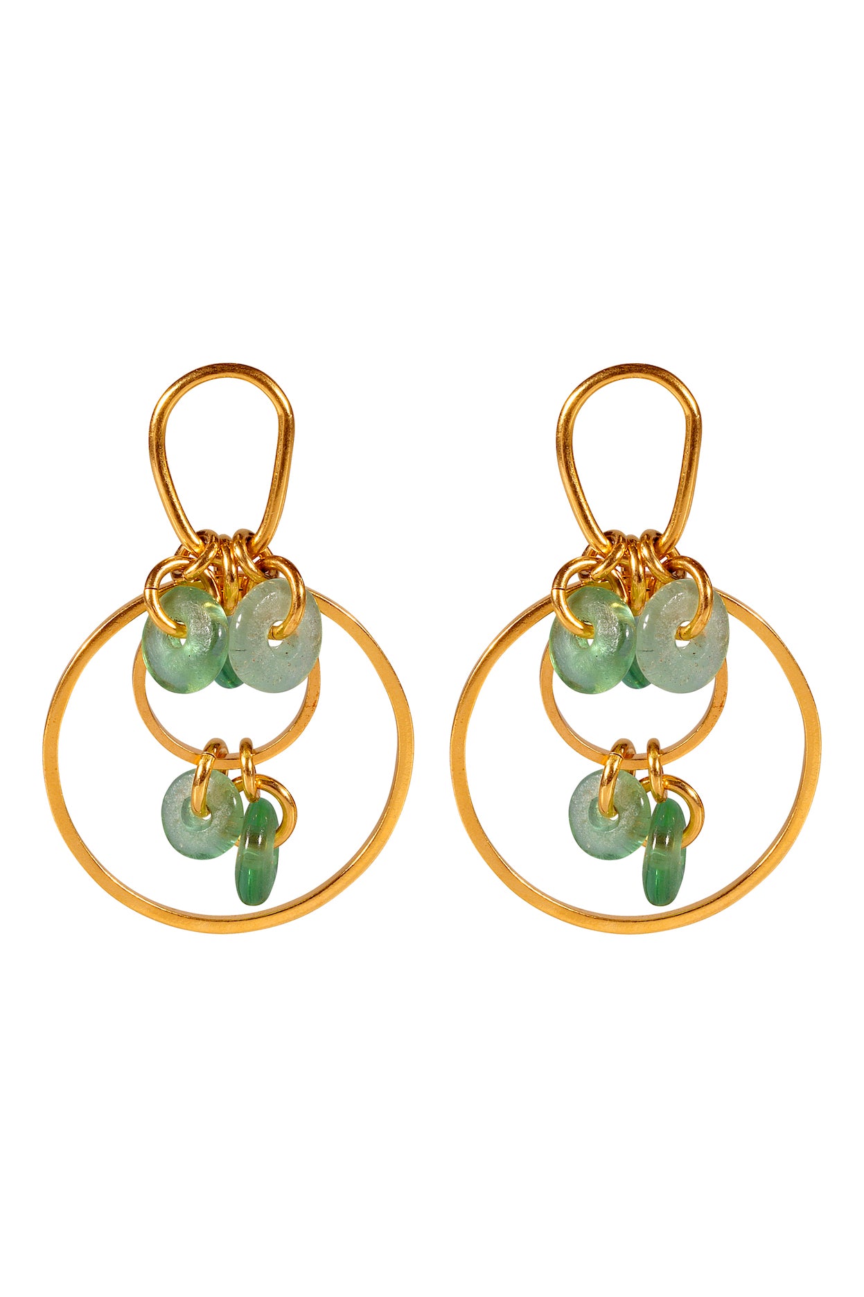 chaingang ohrringe seaglass grün gold