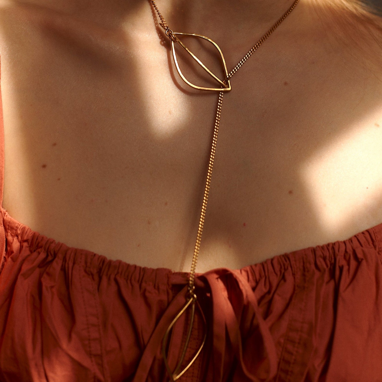 Halskette Gold Anhänger kette Blatt Chaingang