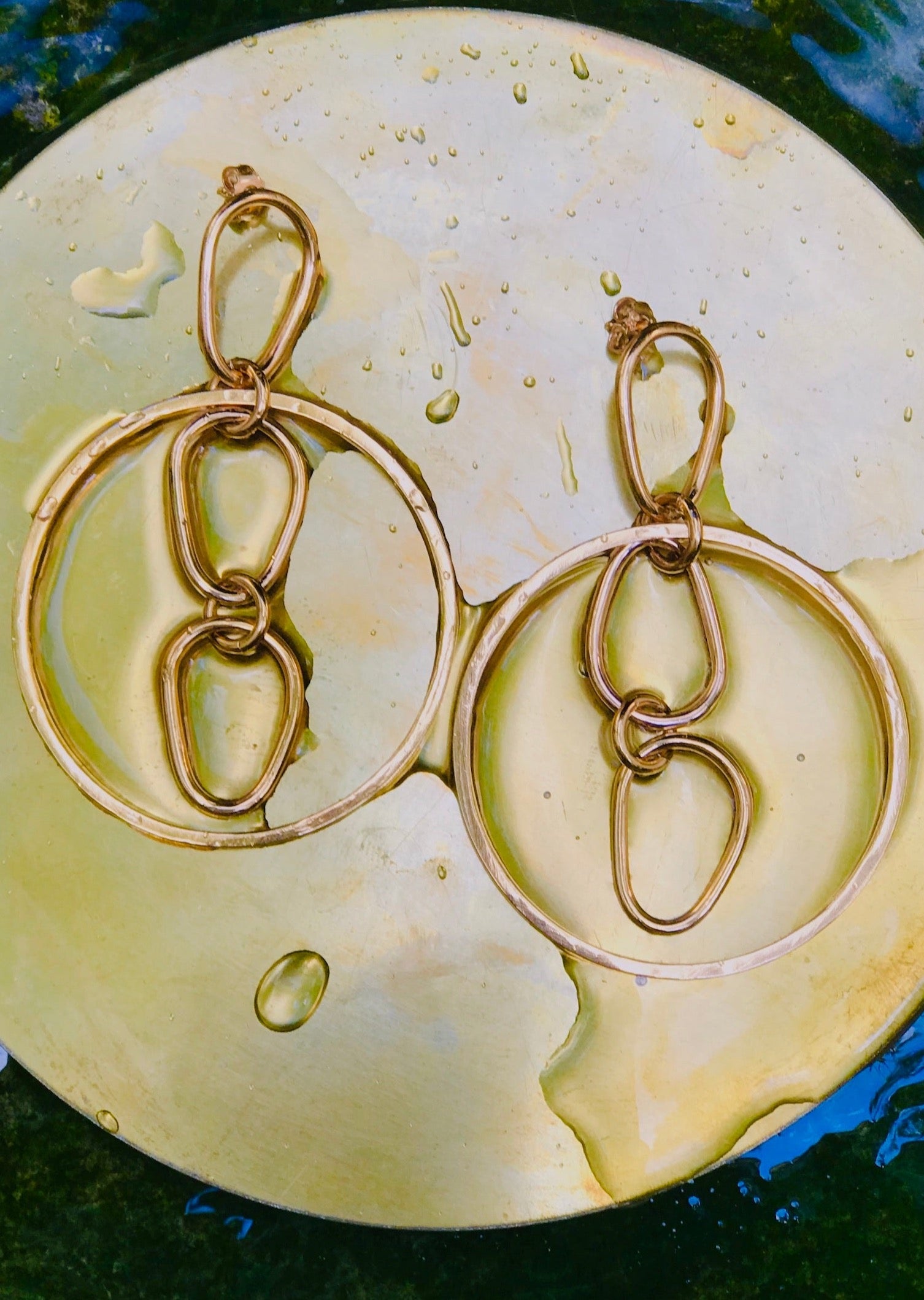 chaingang große Ohrringe dekorativ gold