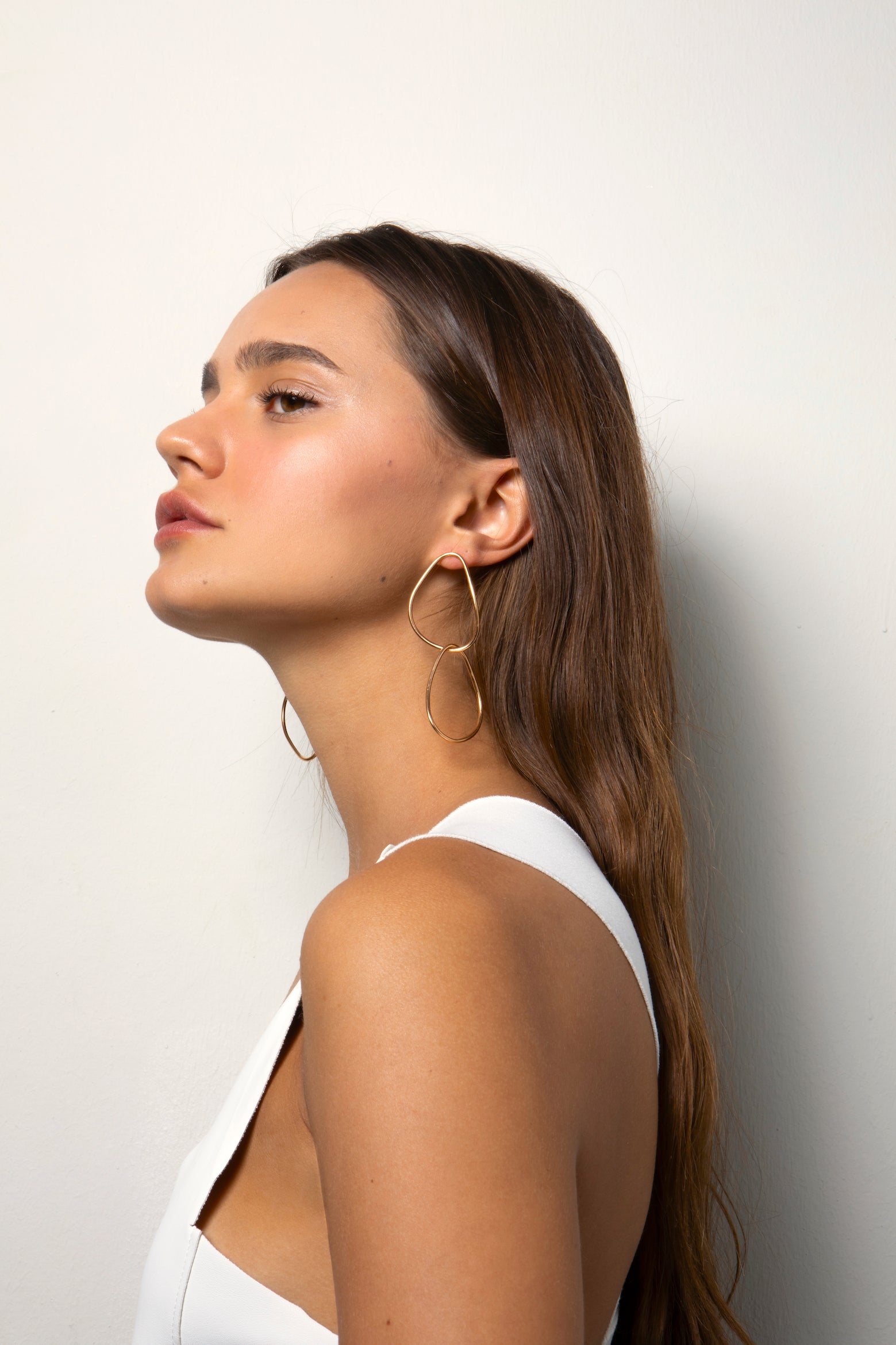 Ohrringe Gold Stecker leicht Lang Chaingang
