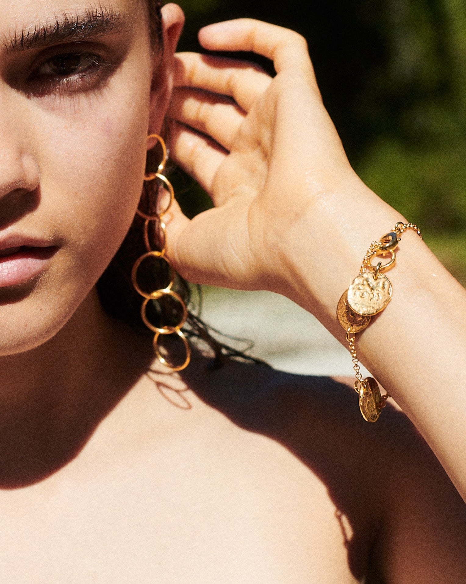 chaingang Münzen Armband gold
