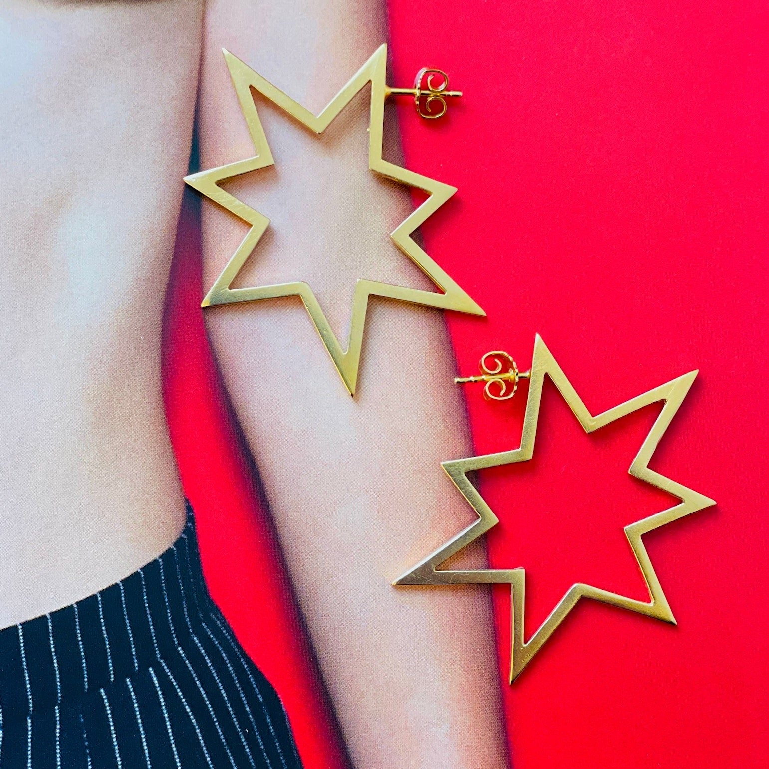 Ohrringe Gold Stern Zackig Chaingang