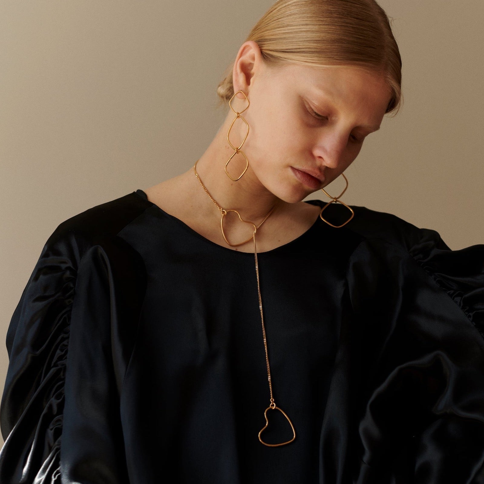 Halskette Gold Herz Anhänger Durchzieh Chaingang