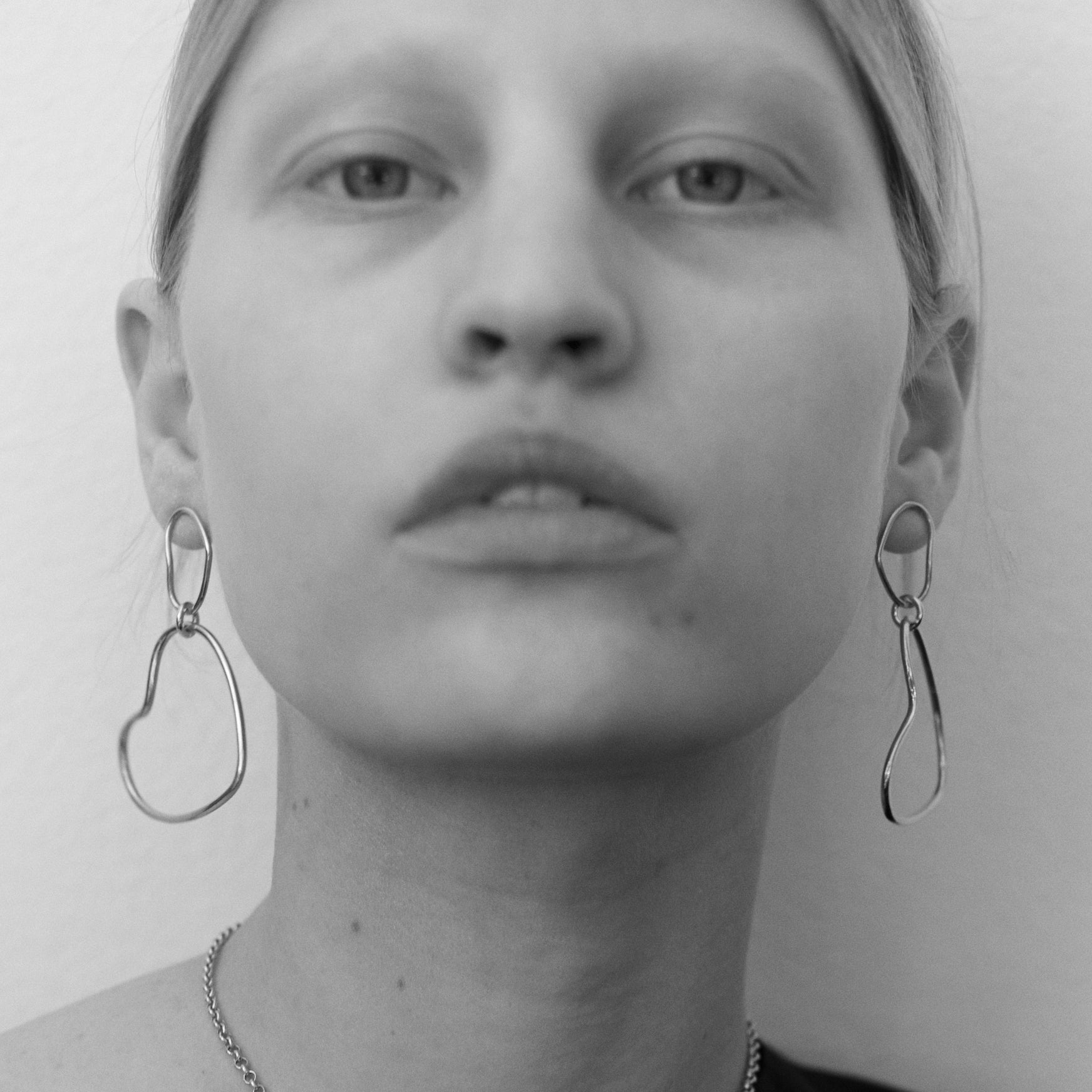 Ohrringe Silber Herz Minimalistisch Chaingang