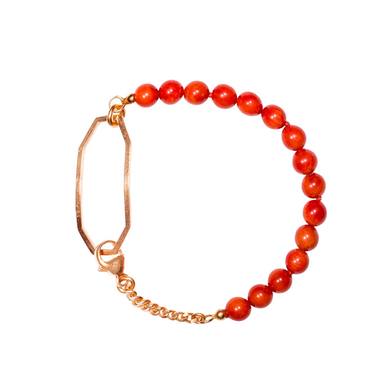 Armband Gold Rot Perlen Chaingang