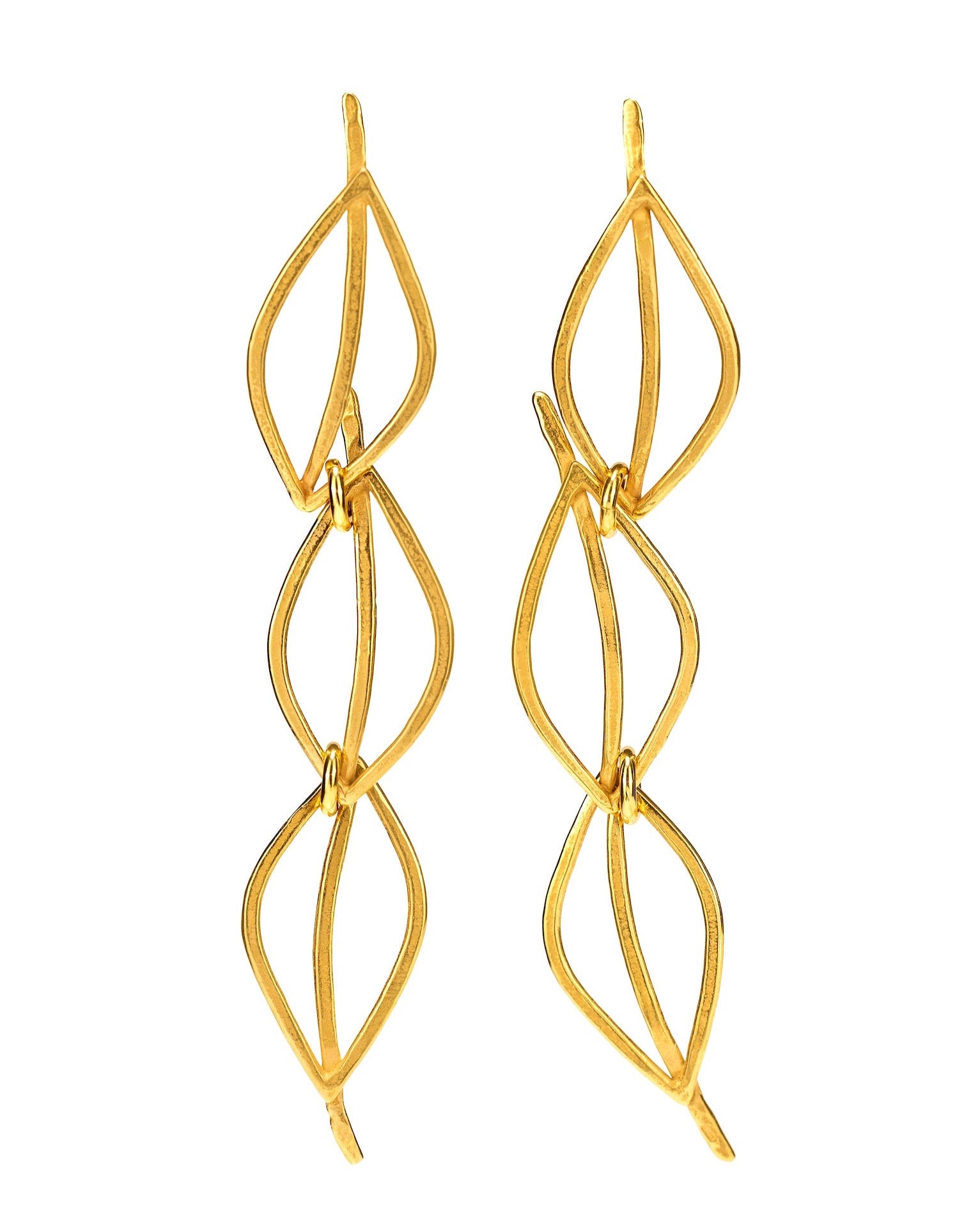 Ohrringe Gold Blätter Abstrakt Chaingang 
