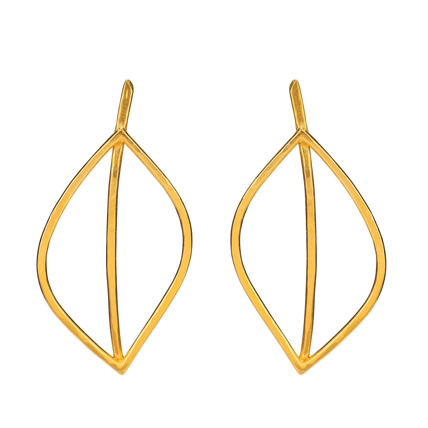 Ohrringe Gold Blatt Chaingang