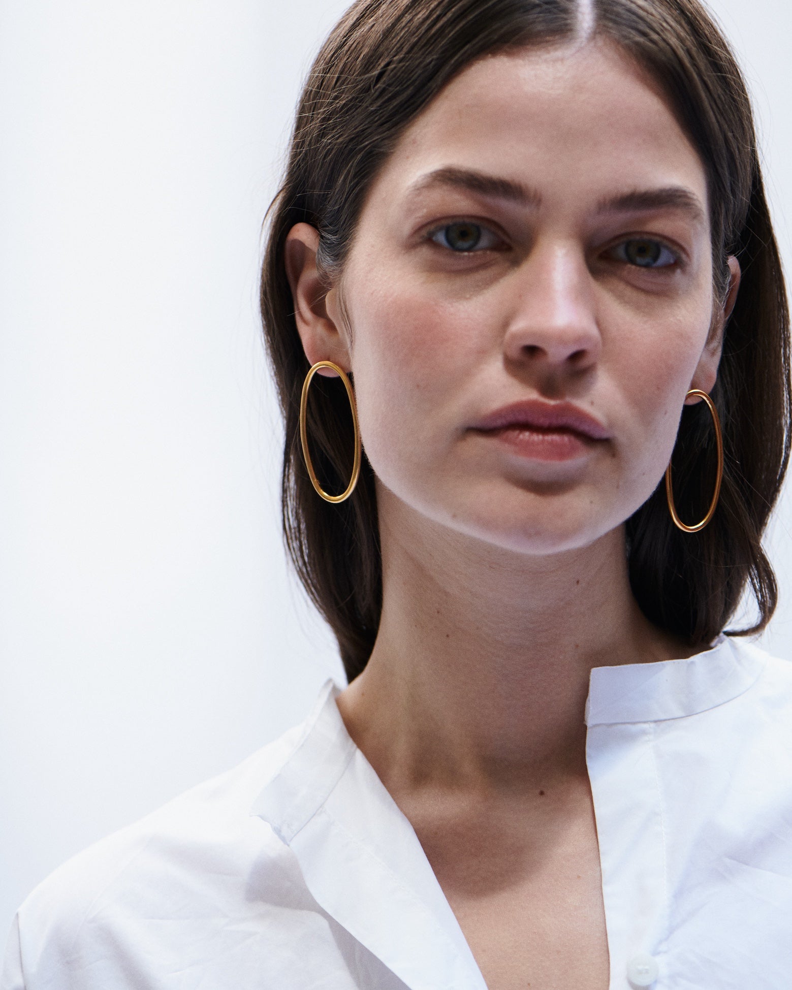 Ohrringe Gold Oval Stecker Chaingang