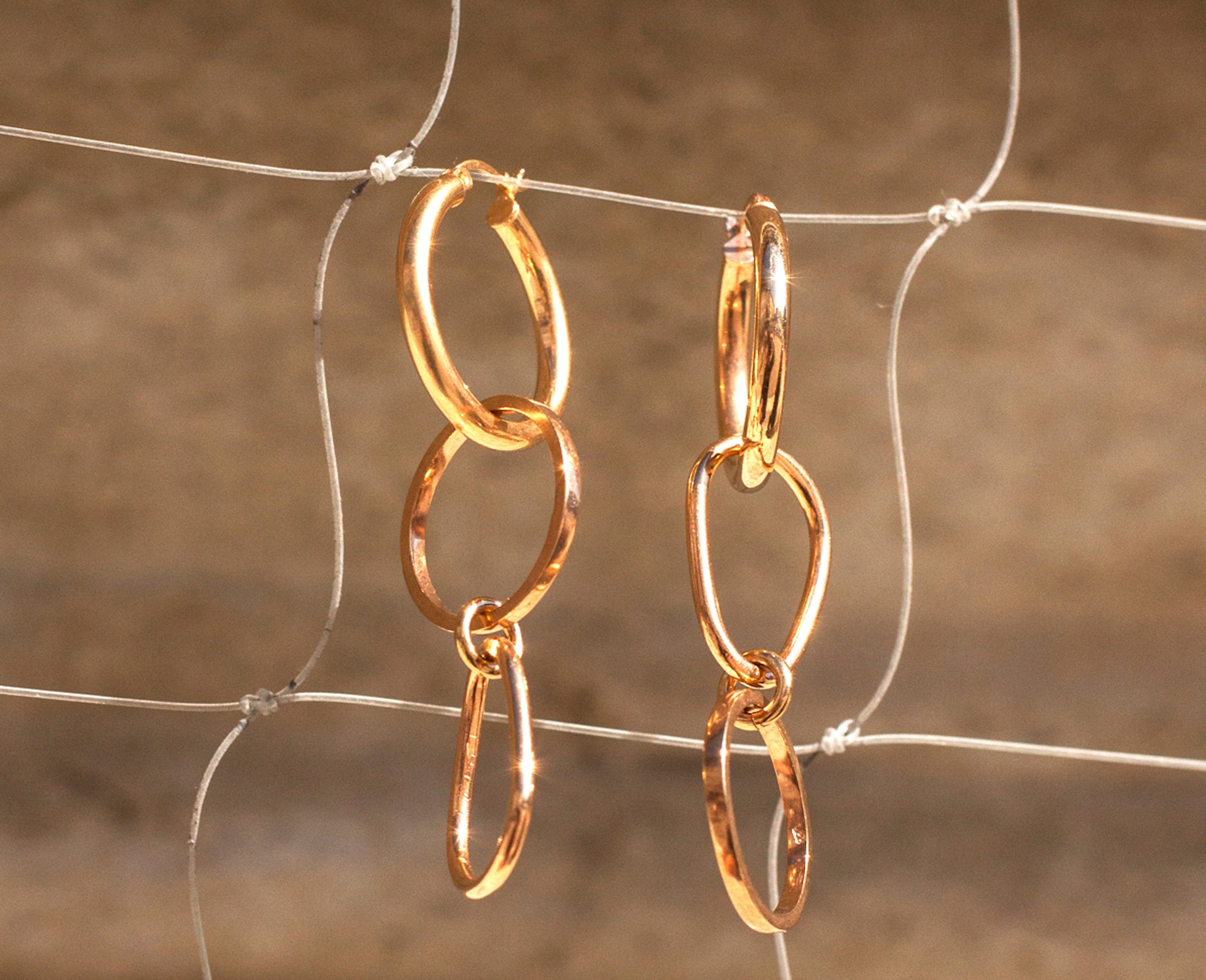 Ohrringe Gold Statement Chaingang