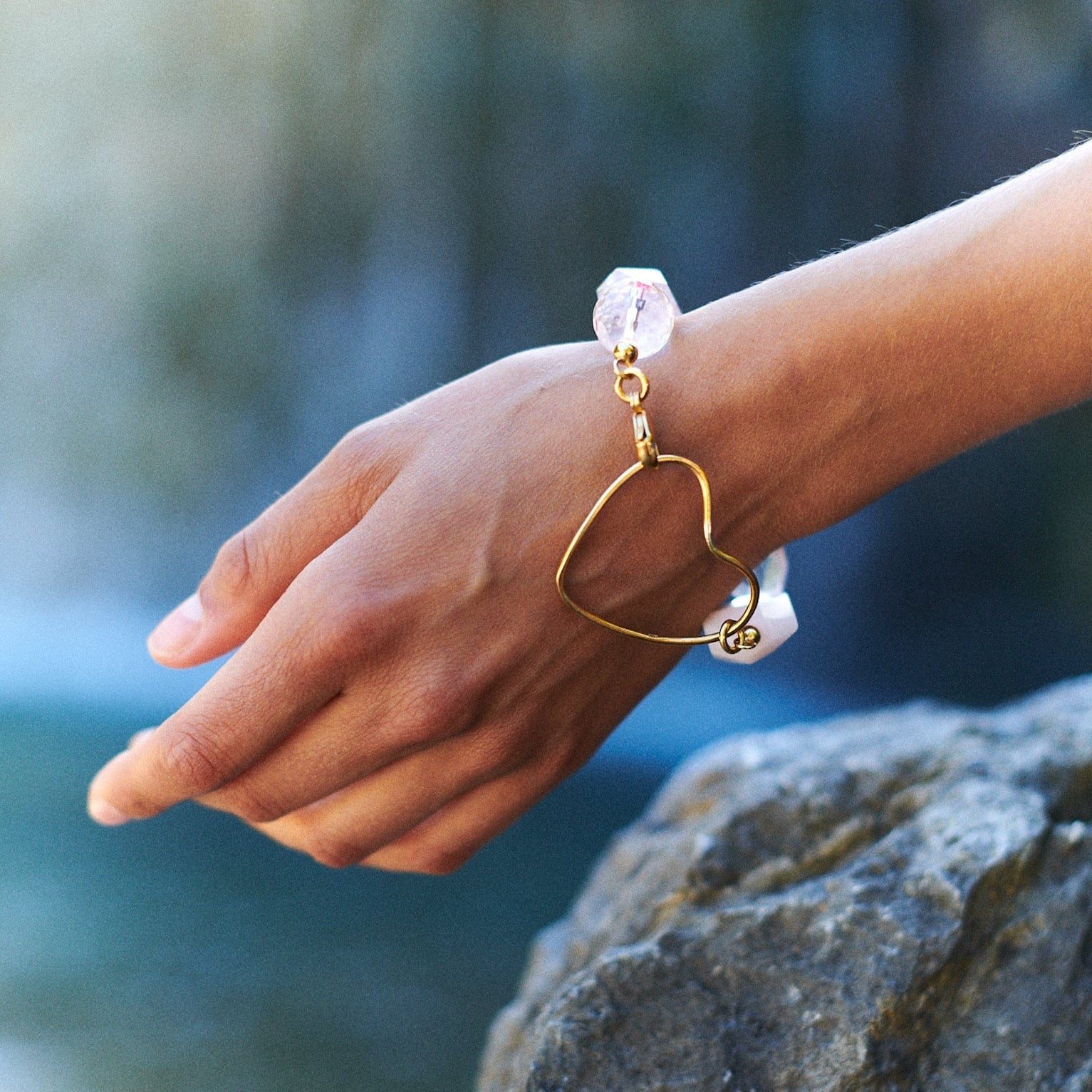 Armband Gold Herz Staement Edelsteine Chaingang