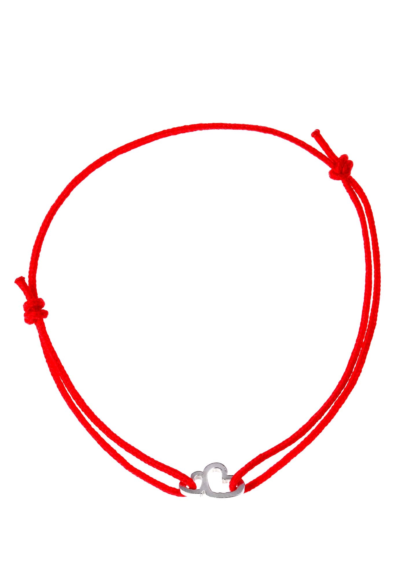 Armband Simpel Silber Rot Herz Anhänger  Chaingang