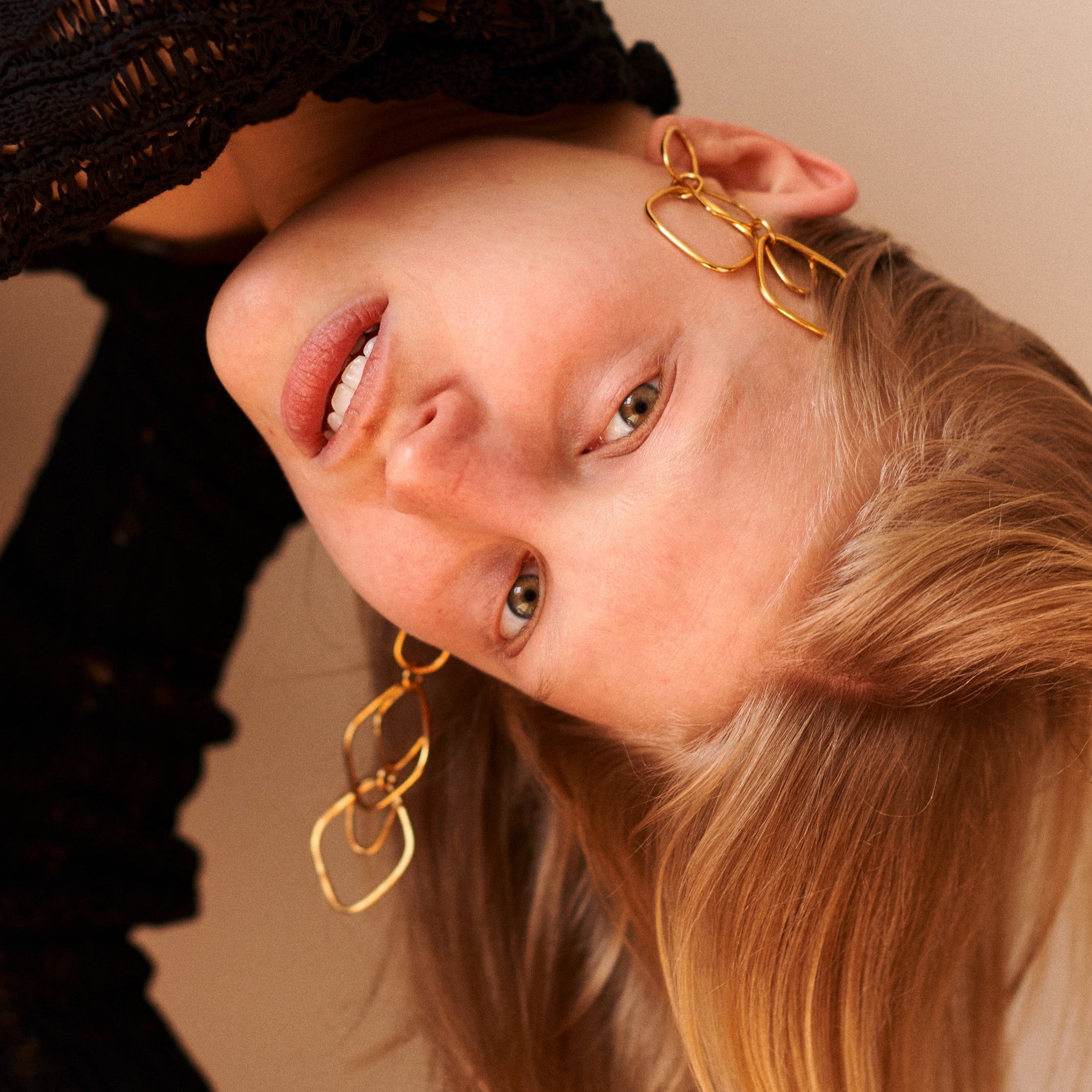 chaingang grafische ohrringe gold
