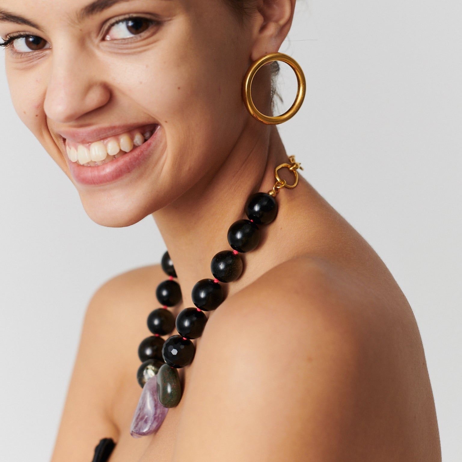 Halskette Gold Edelsteine Statement Chaingang