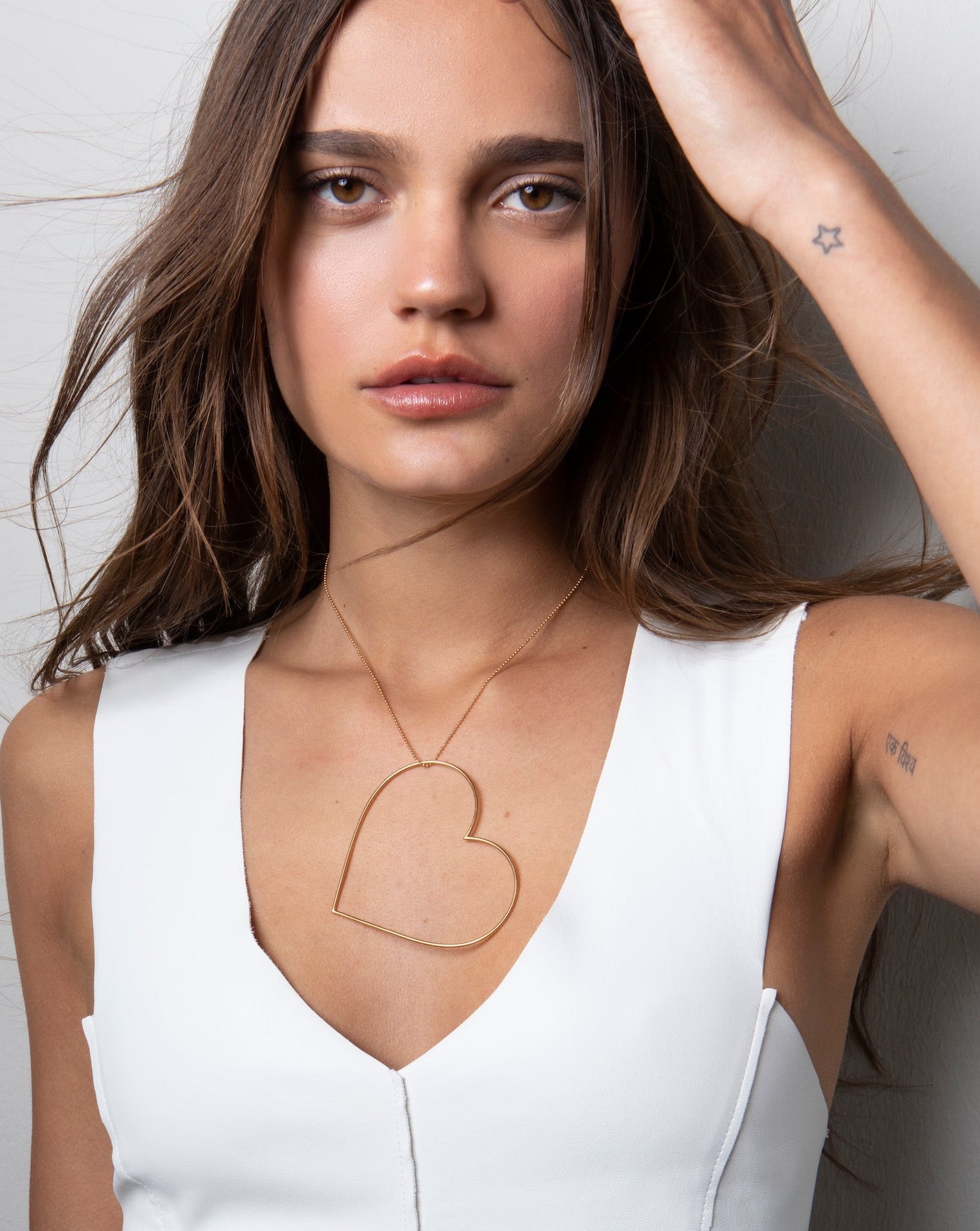 Halskette Gold Anhänger Herz Groß Chaingang