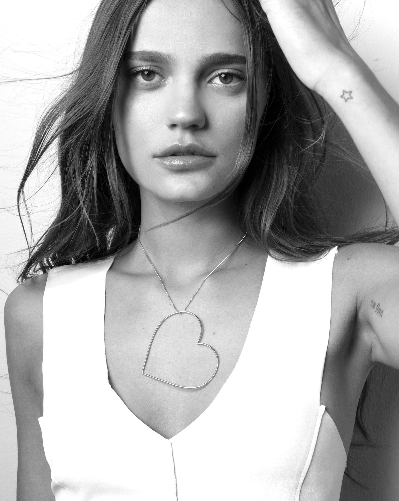 halskette großes herz silber