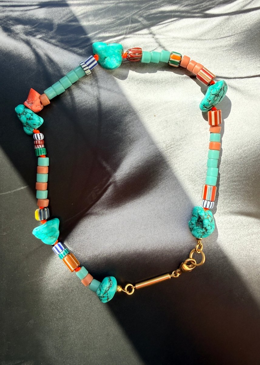 Santa Fe, lässiges Collier aus Türkisen und vintage Beads von Chaingang aus München