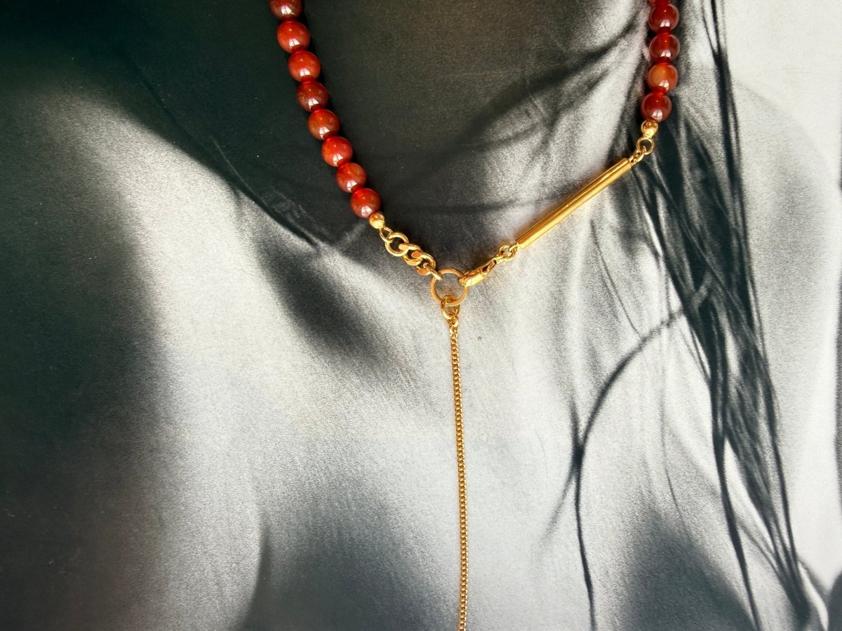 Halskette Jolanda C. | Carneol und Gold, the perfect match!