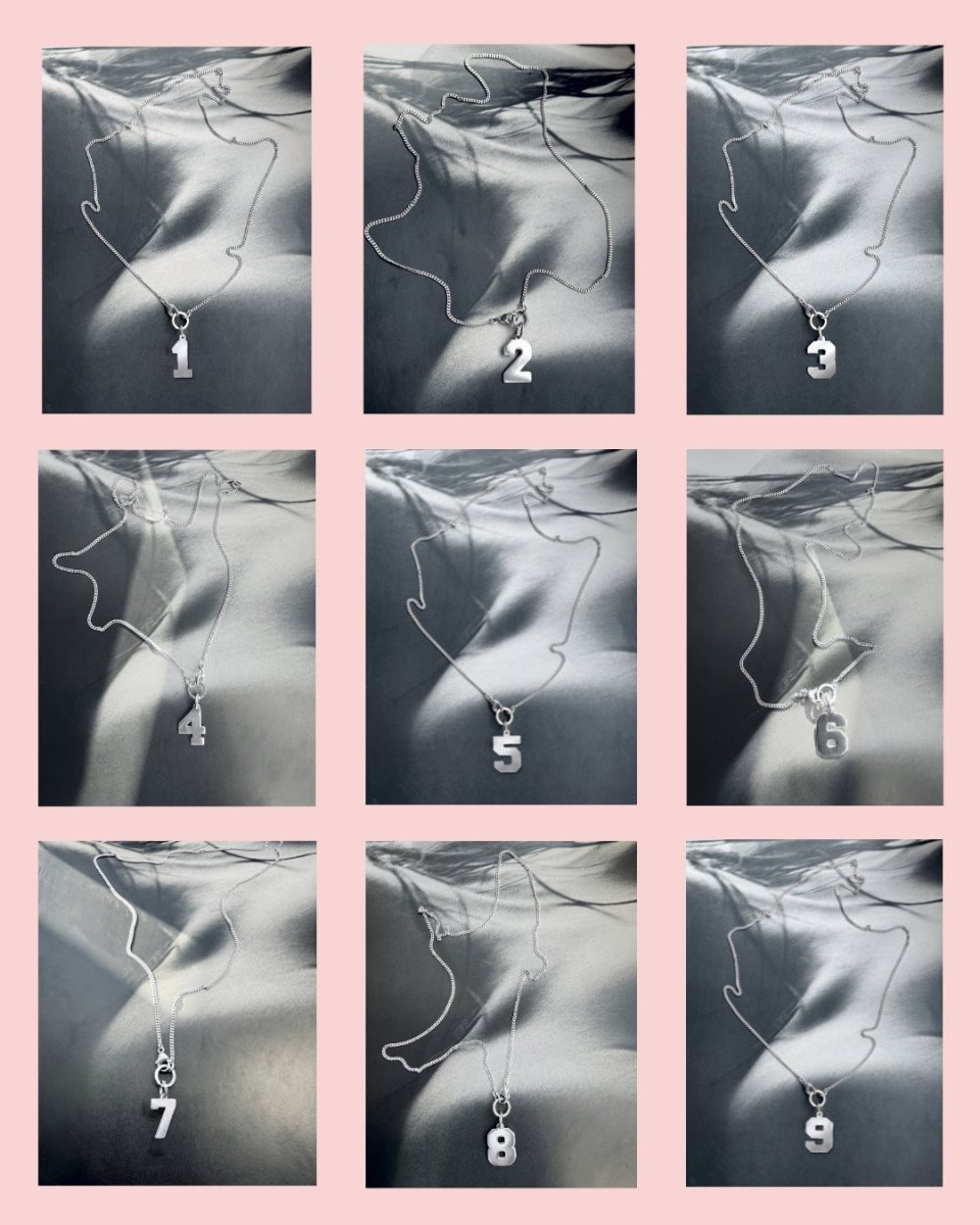 Halsketten & Lebenszahl von 1-9 Numerologie aus Sterling Silber handgemacht in München von Chaingang