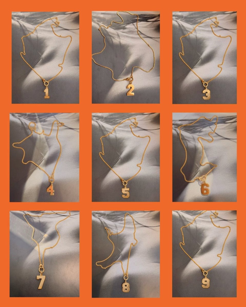 Halsketten & Lebenszahl von 1-9 Numerologie aus 24 Karat vergoldetem Sterling Silber handgemacht in München von Chaingang