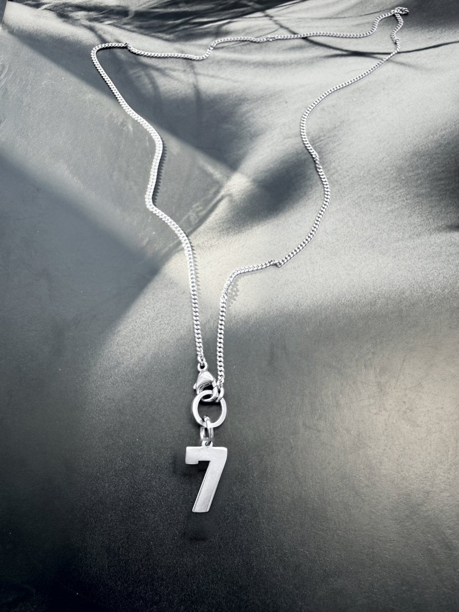 Halskette & Lebenszahl 7 aus Sterling Silber handgemacht in München von Chaingang